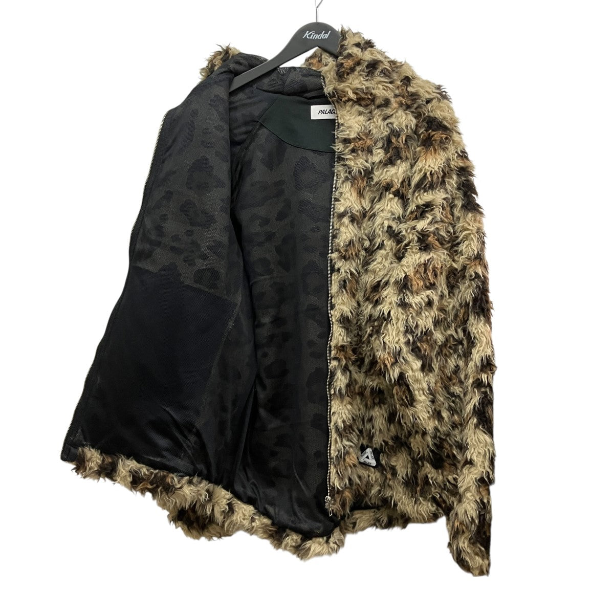 26SSFURRY FLEECE JACKETレオパードジップアップフーデットファージャケット