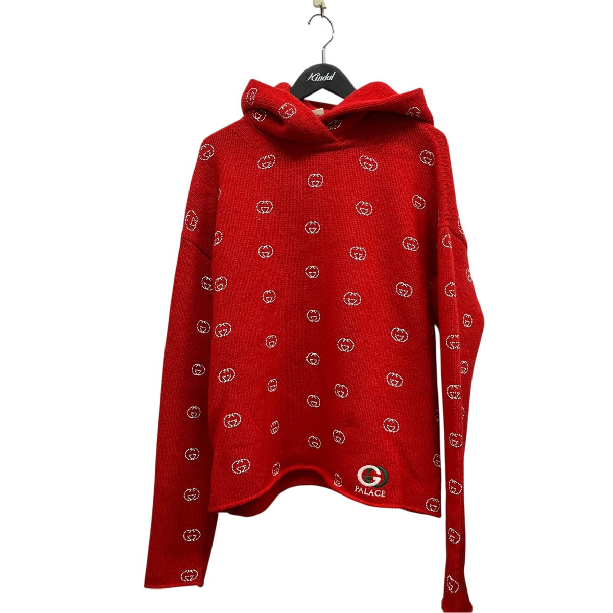 GUCCI×PALACE 22AWStrawberry Hoodieストロベリーニットパーカー721909 古着・中古-1枚目のアイテム画像