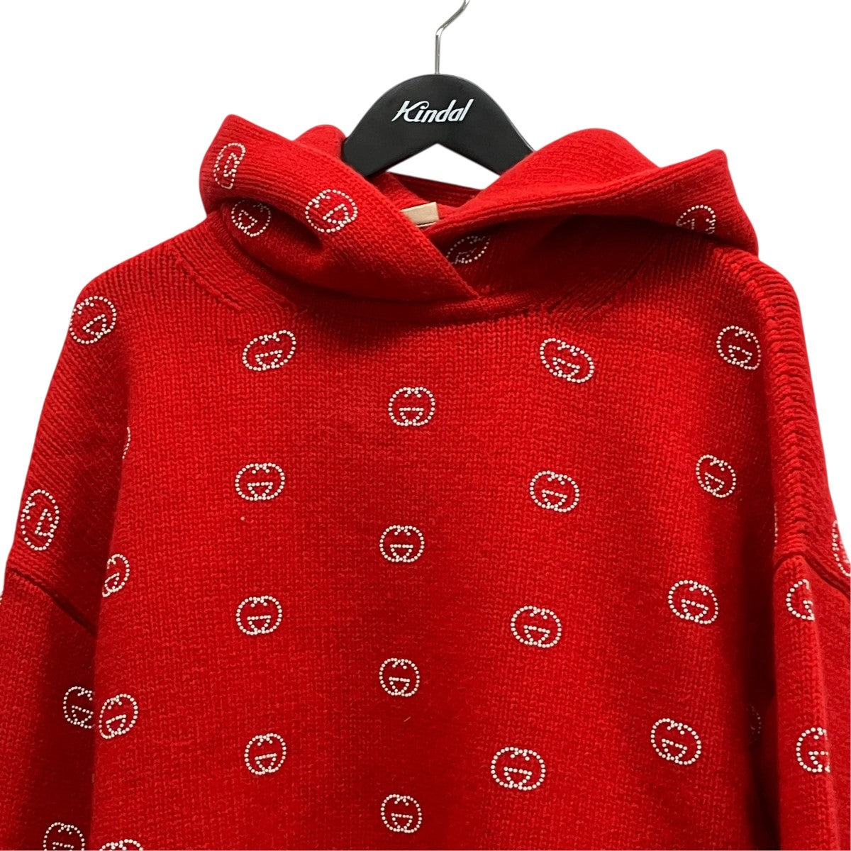 GUCCI×PALACE 22AWStrawberry Hoodieストロベリーニットパーカー721909 古着・中古-3枚目のアイテム画像