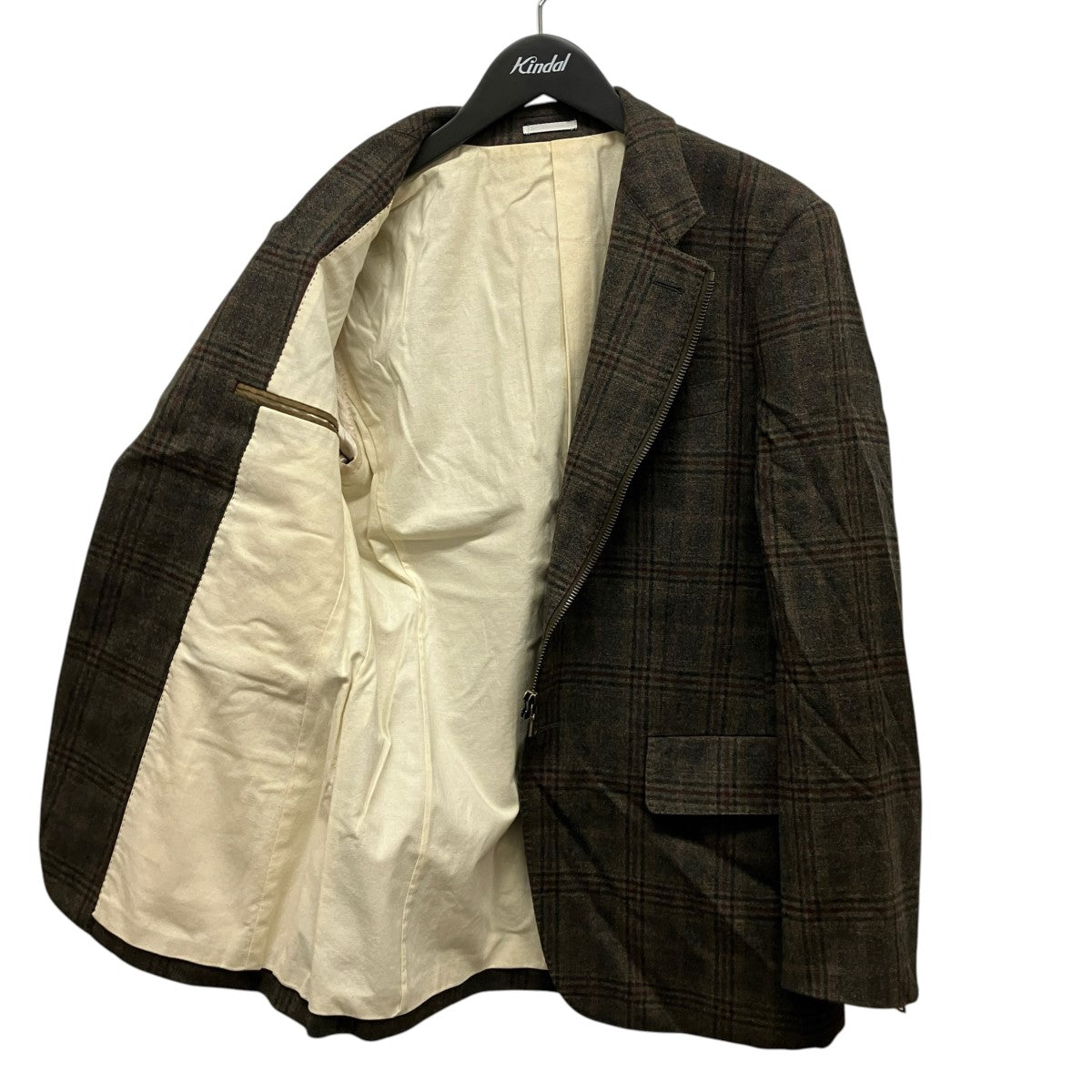 Paul Smith ウールカシミヤジップチェックジャケットPM-SL-36228 古着・中古-4枚目のアイテム画像