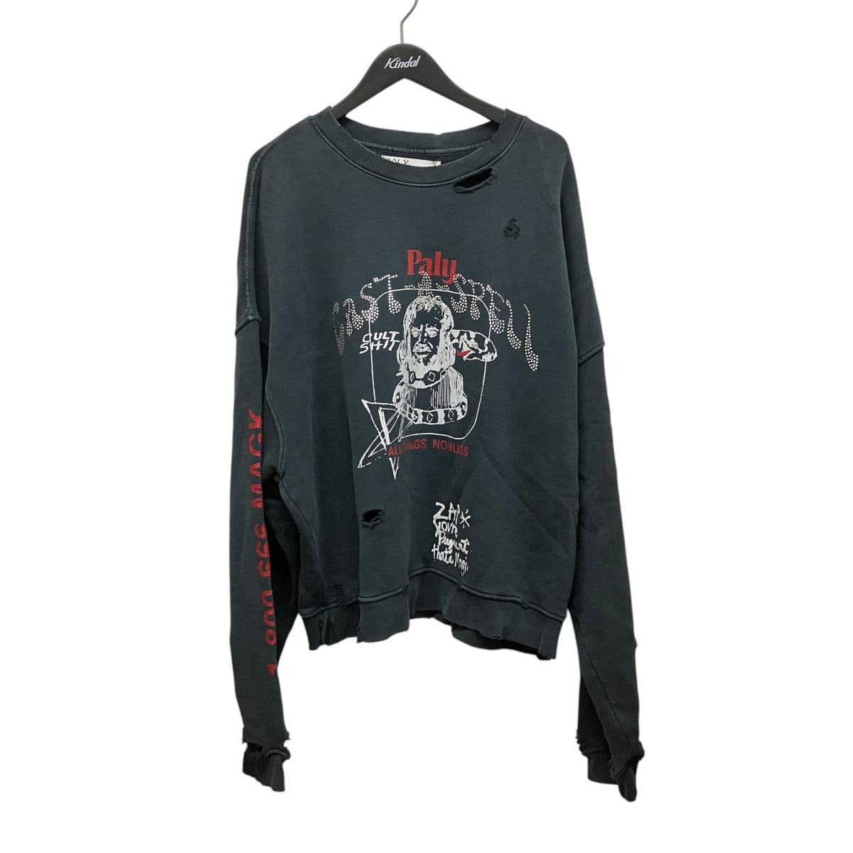 Paly Hollywood ダメージ加工プリントビジュースウェット 古着・中古-1枚目のアイテム画像