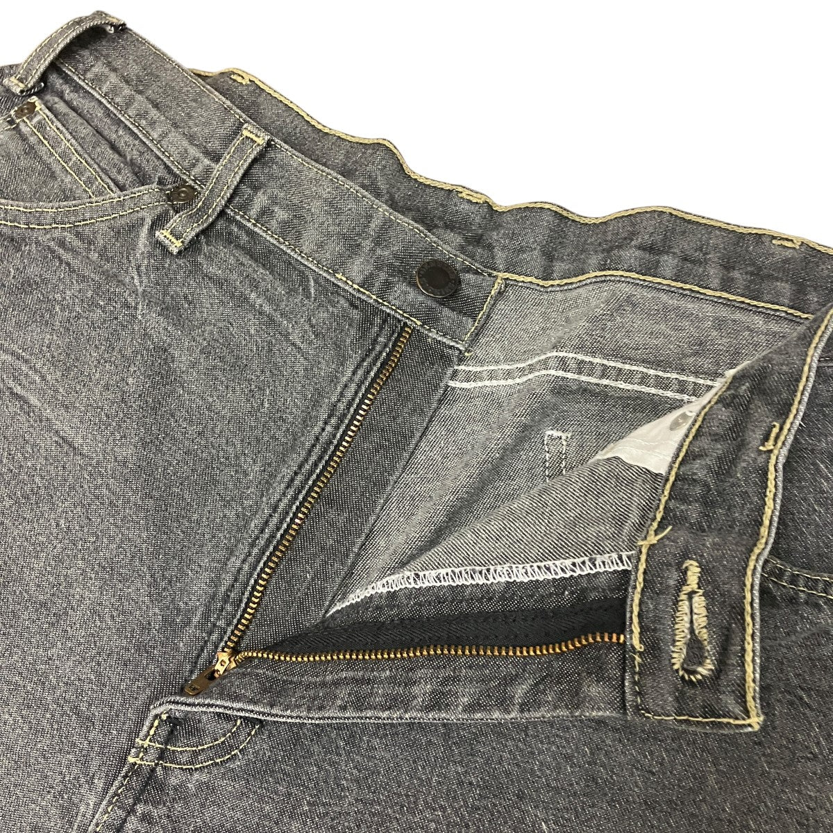 ユーズド加工バギーデニムショーツER305BK