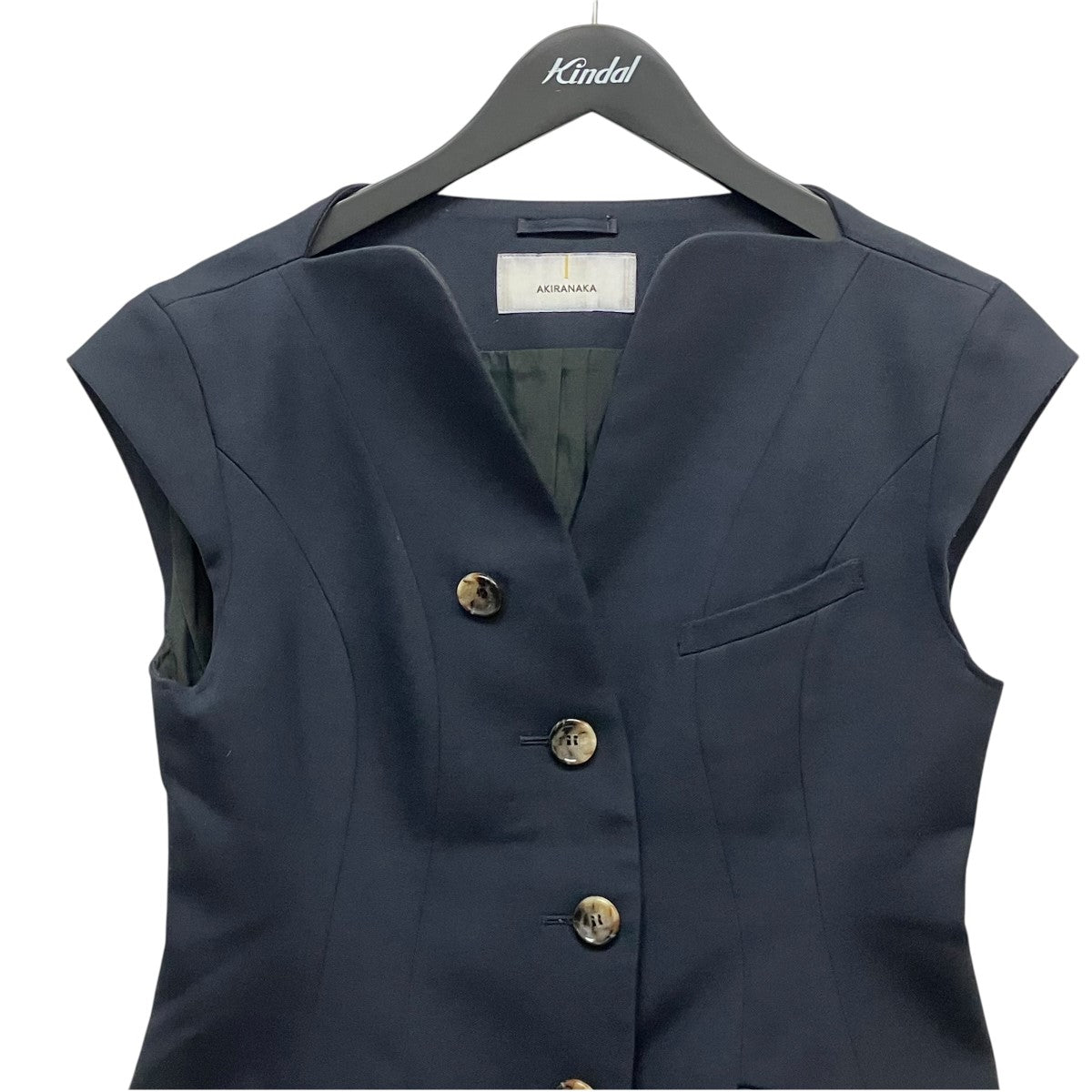 AKIRA NAKA Sesilia jacketジレAS2512-NV 古着・中古-4枚目のアイテム画像