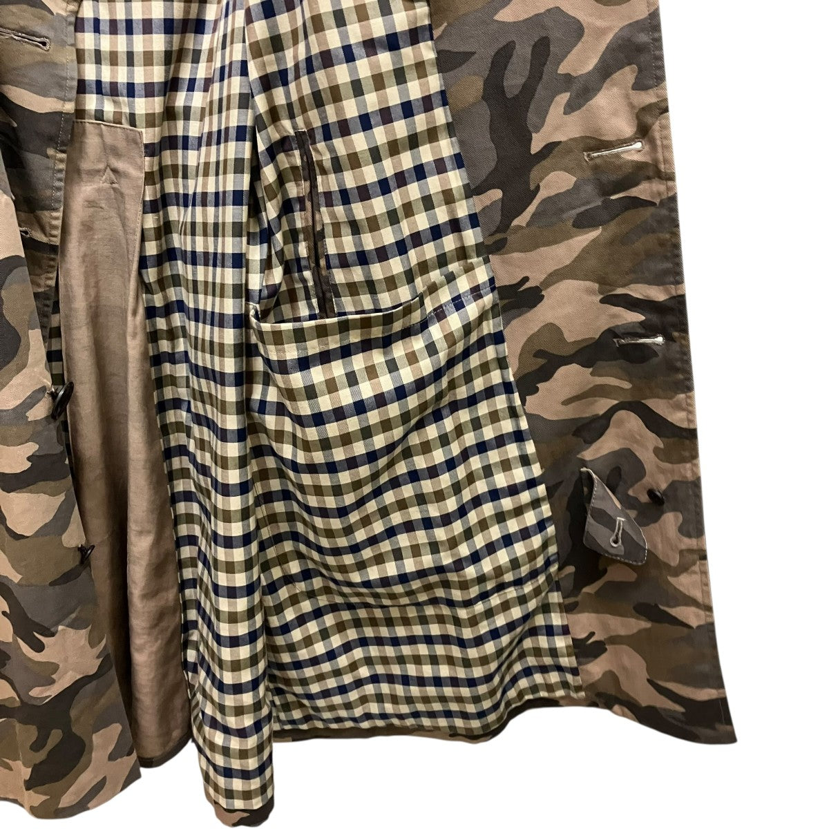 Aquascutum カモ柄コートA2250002-84 古着・中古-6枚目のアイテム画像