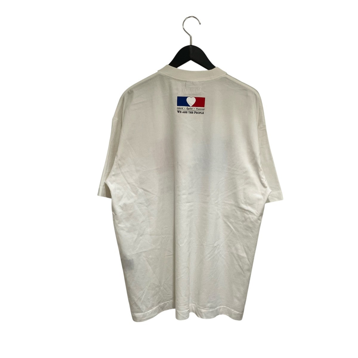 VETMEMES White We Are The People Heart Oversized T-Shirtプリント半袖カットソーUA52TR250W 古着・中古-2枚目のアイテム画像