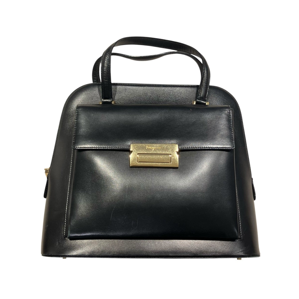 Salvatore Ferragamo レザーハンドバッグ 古着・中古-2枚目のアイテム画像