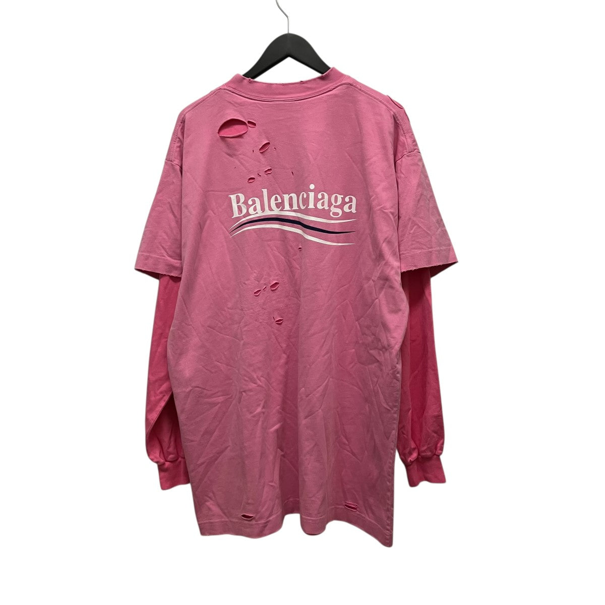 BALENCIAGA ダメージ加工レイヤードカットソー818555 古着・中古-1枚目のアイテム画像