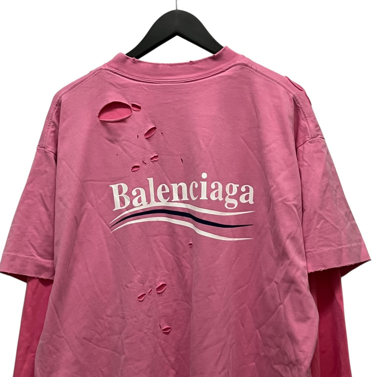 BALENCIAGA ダメージ加工レイヤードカットソー818555 古着・中古-3枚目のアイテム画像