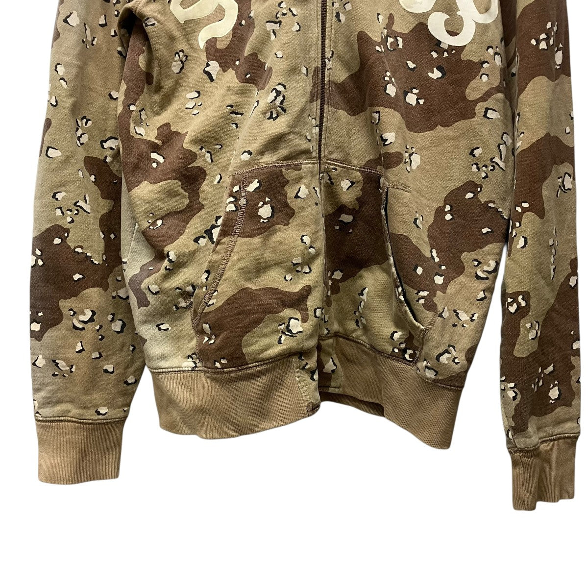 stussy(ステューシー) カモ柄ジップパーカー ベージュ サイズ M