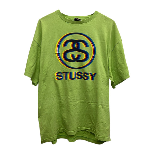 ステューシー　Tシャツ　カーキー　ロゴプリント　オリーブ　ライオン　L〜XL程 stussy(ステューシー) プリントTシャツ グリーン サイズ XL｜【公式