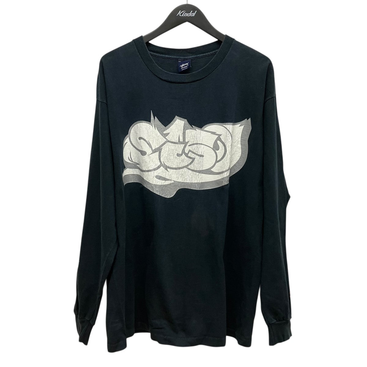 stussy 紺タグプリントカットソー 古着・中古-1枚目のアイテム画像