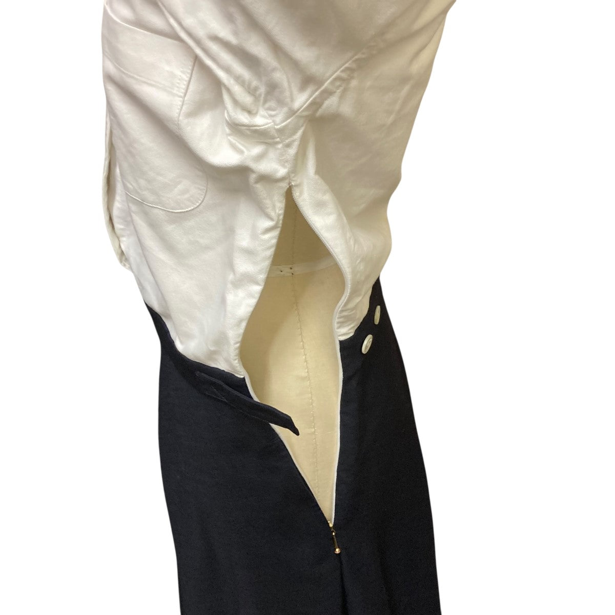 Thom Browne 2PLY FRESCO HIGHWAIST A-LINE SHIRT DRESS2 PLY フレスコ ハイウェスト Aライン ビローザニー シャツドレスFDSC75C-00473415 古着・中古-5枚目のアイテム画像