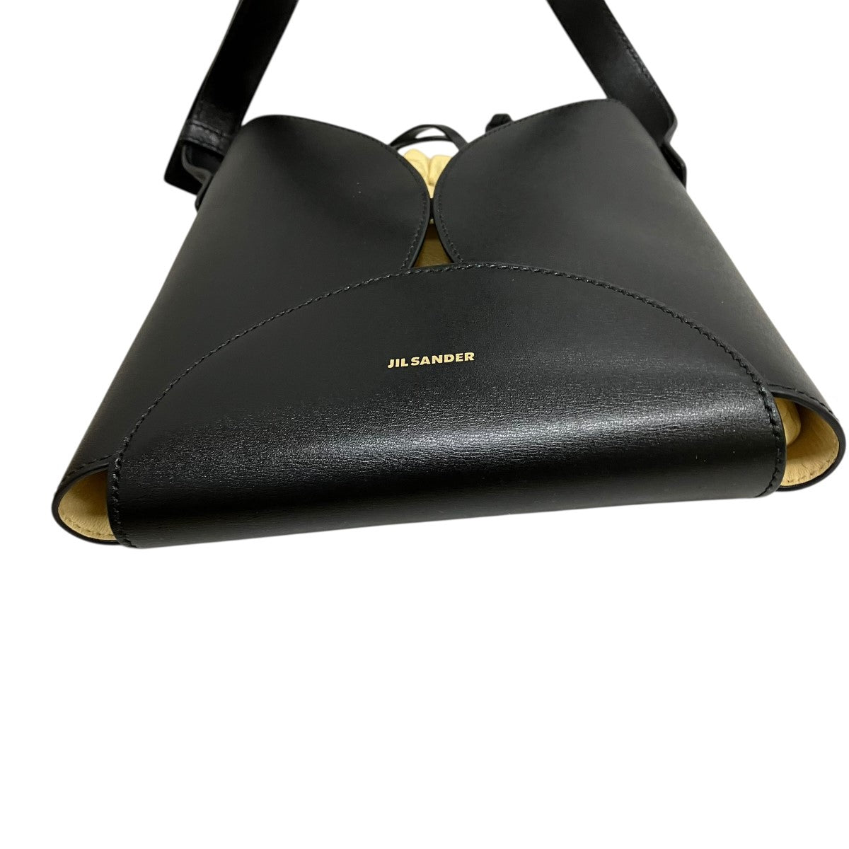 JIL SANDER CURVE SMALL巾着バッグ付きレザーショルダーバッグ 古着・中古-4枚目のアイテム画像