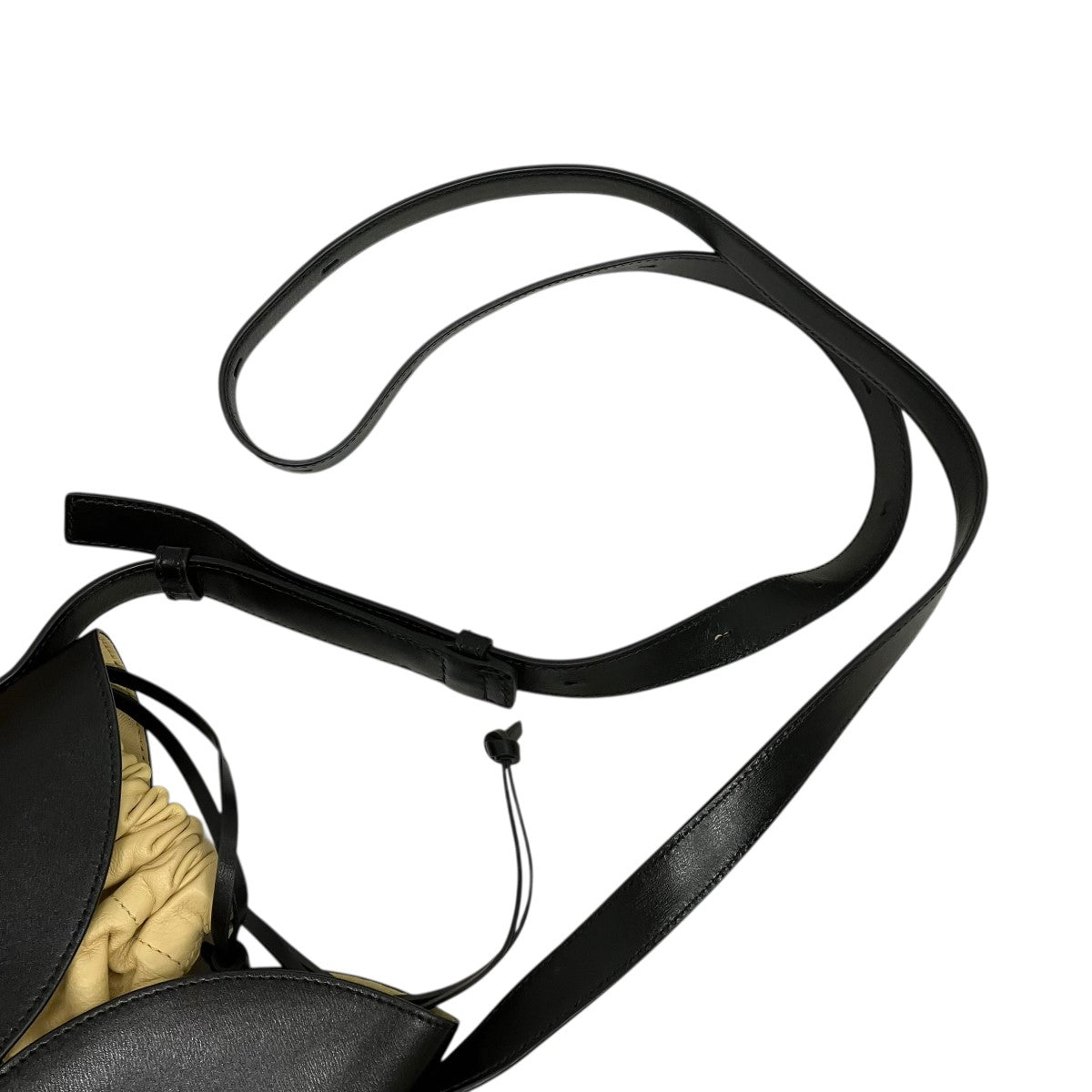 JIL SANDER CURVE SMALL巾着バッグ付きレザーショルダーバッグ 古着・中古-5枚目のアイテム画像