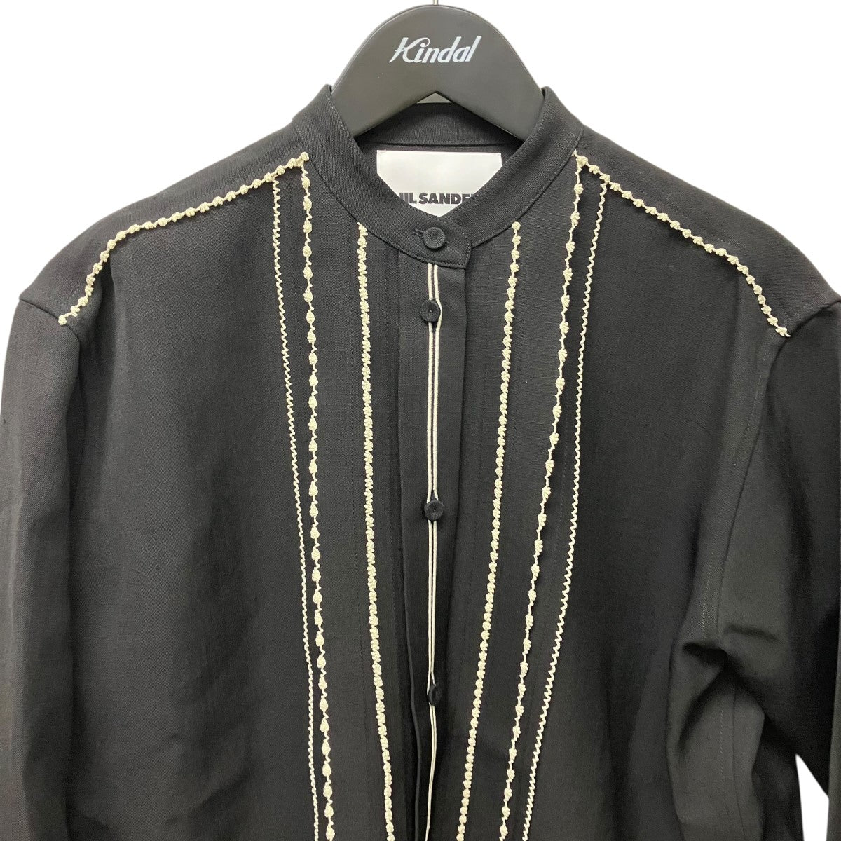 JIL SANDER ノーカラー刺しゅうシャツジャケットJ02DL0231 古着・中古-3枚目のアイテム画像