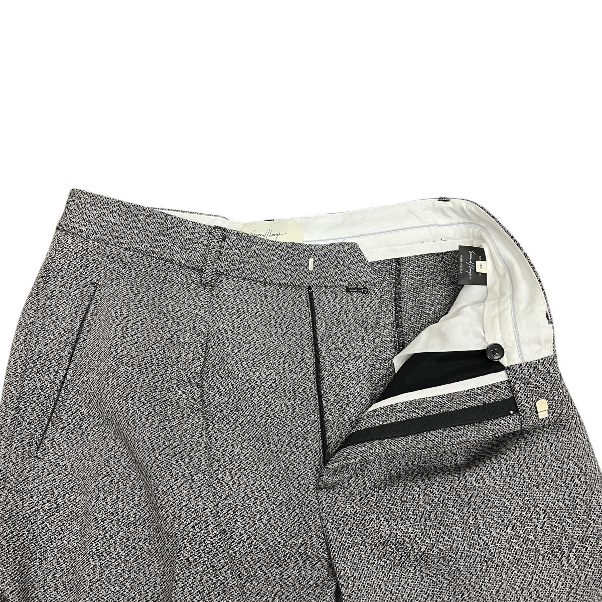 SAICO TROUSERSツイードタックワイドスラックス