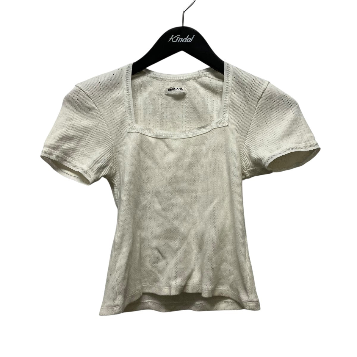 FUMIKA UCHIDA Eyelet Rib Stitch Square-neck T-shirtステッチスクエアネックTシャツFU-V-UW005 古着・中古-1枚目のアイテム画像