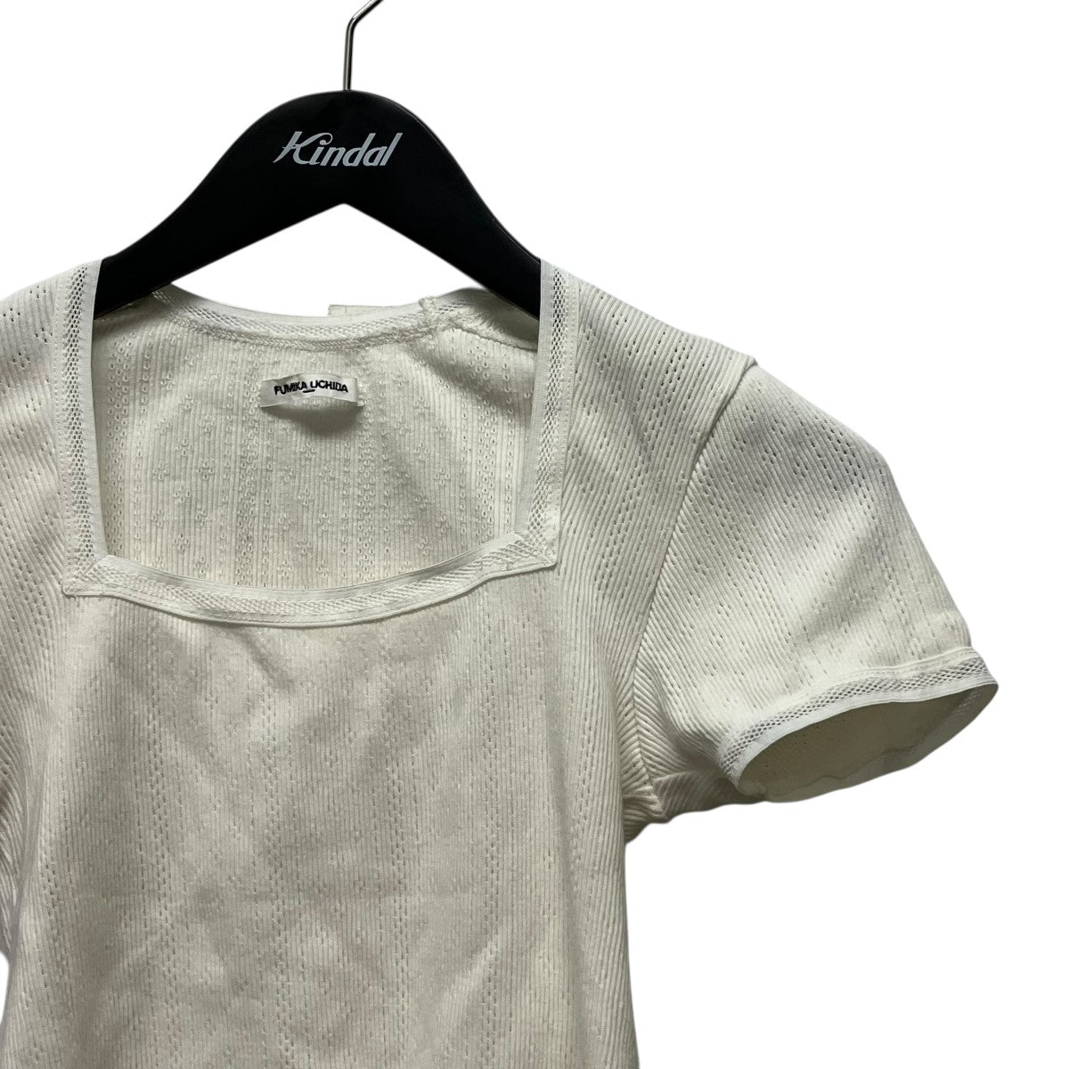 FUMIKA UCHIDA Eyelet Rib Stitch Square-neck T-shirtステッチスクエアネックTシャツFU-V-UW005 古着・中古-3枚目のアイテム画像