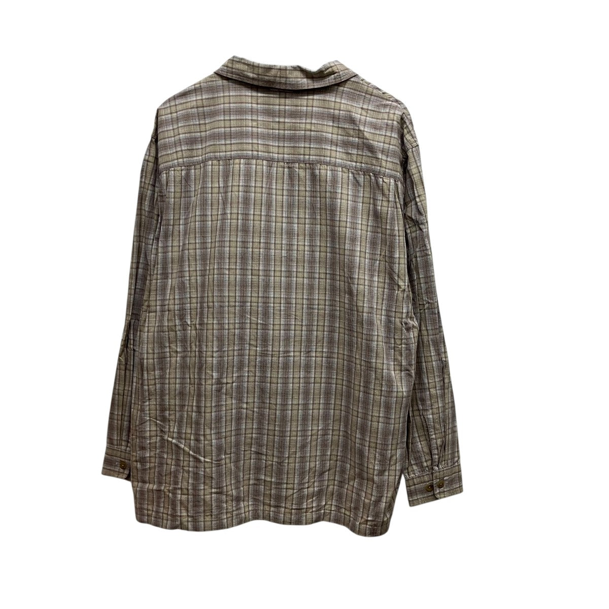 LINEN MIX O C SHIRTリネンミックスチェックオープンカラーシャツP09C005-SH01
