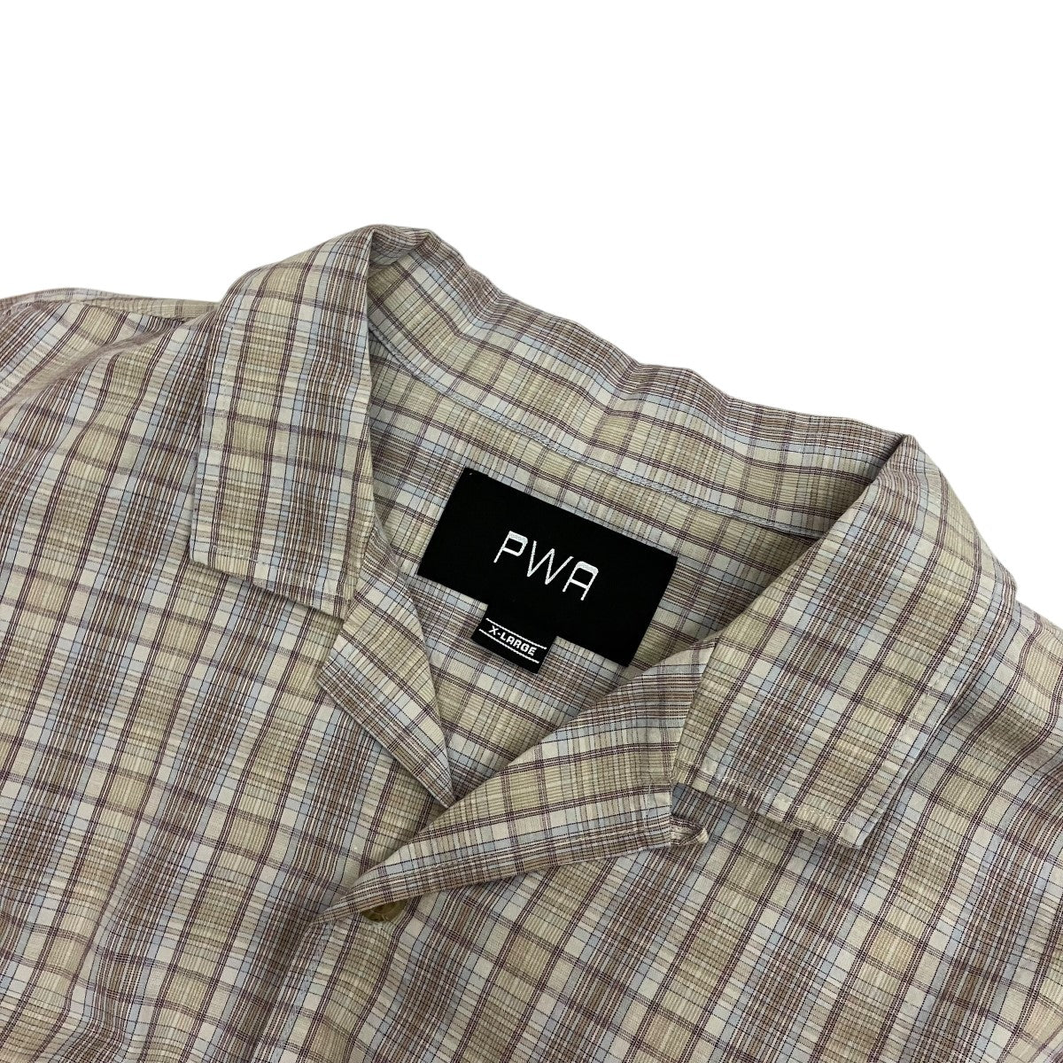 LINEN MIX O C SHIRTリネンミックスチェックオープンカラーシャツP09C005-SH01