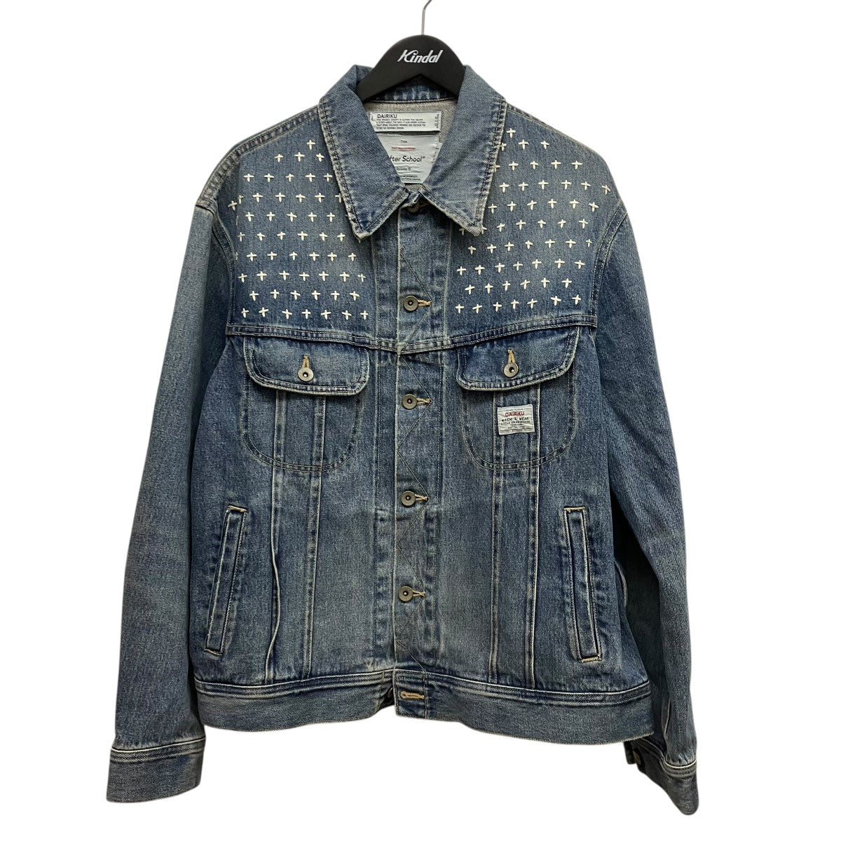 DAIRIKU Cross Embroidery Vintage Denim Jacketクロスエンブロイダリーデニムジャケット22AW D-1 古着・中古-1枚目のアイテム画像