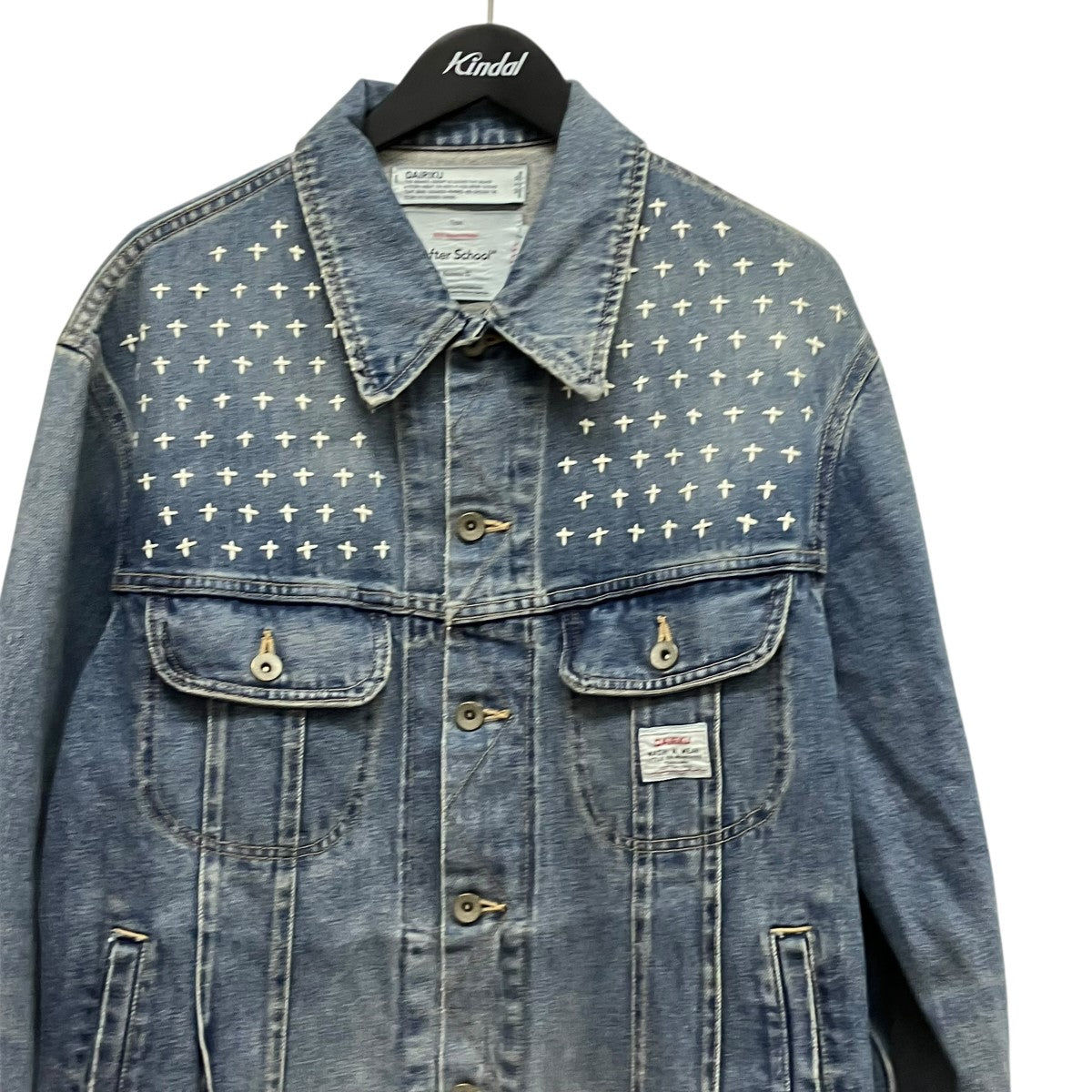 DAIRIKU Cross Embroidery Vintage Denim Jacketクロスエンブロイダリーデニムジャケット22AW D-1 古着・中古-3枚目のアイテム画像