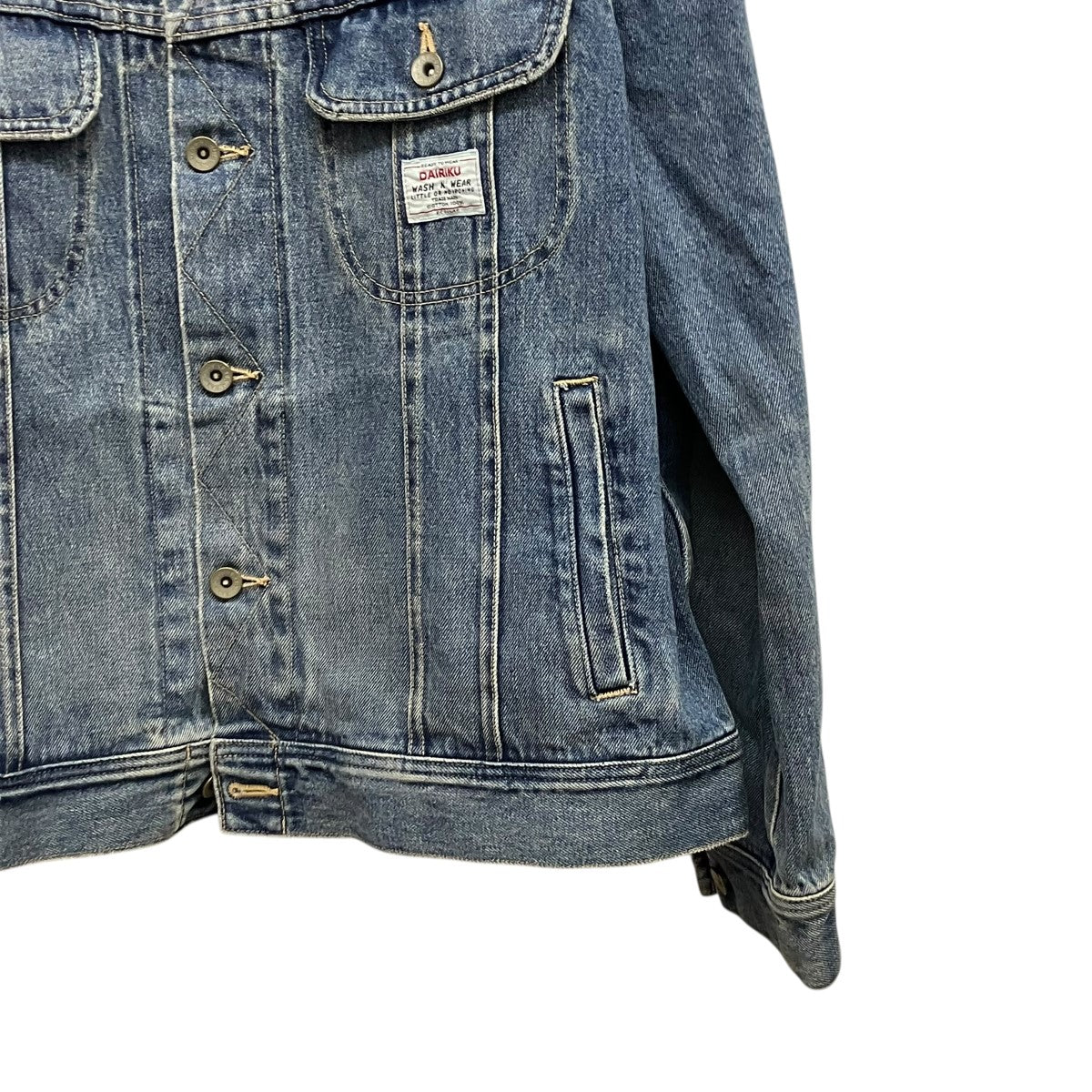 DAIRIKU Cross Embroidery Vintage Denim Jacketクロスエンブロイダリーデニムジャケット22AW D-1 古着・中古-4枚目のアイテム画像