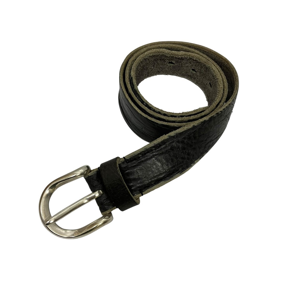 OUR LEGACY 3．5 CM BELT Soft Coal Torn BovineレザーベルトA4258BS 古着・中古-1枚目のアイテム画像