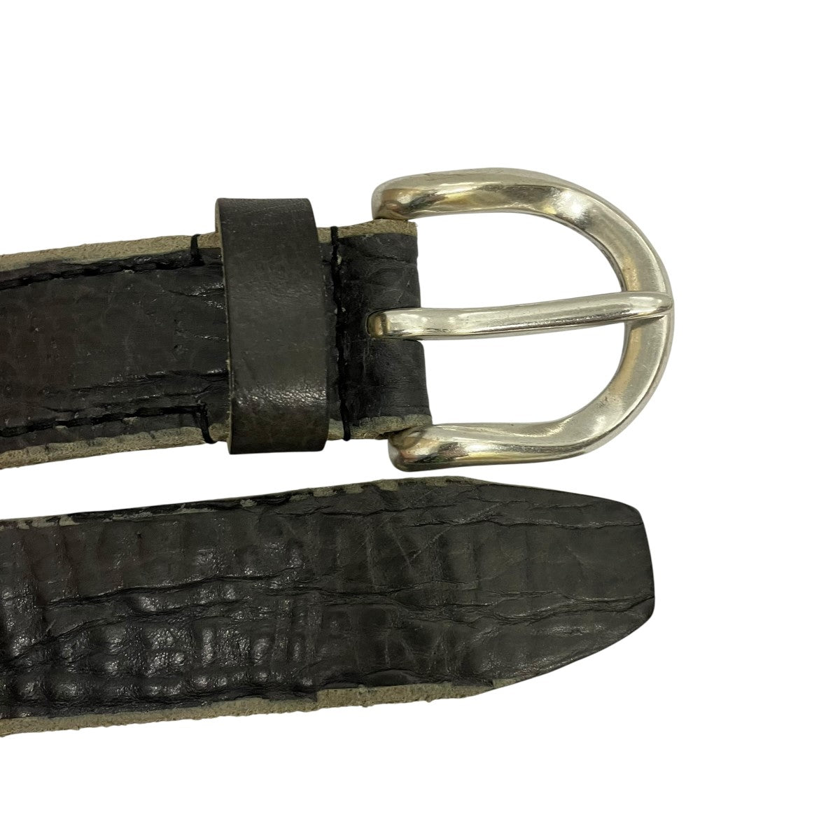 OUR LEGACY 3．5 CM BELT Soft Coal Torn BovineレザーベルトA4258BS 古着・中古-4枚目のアイテム画像