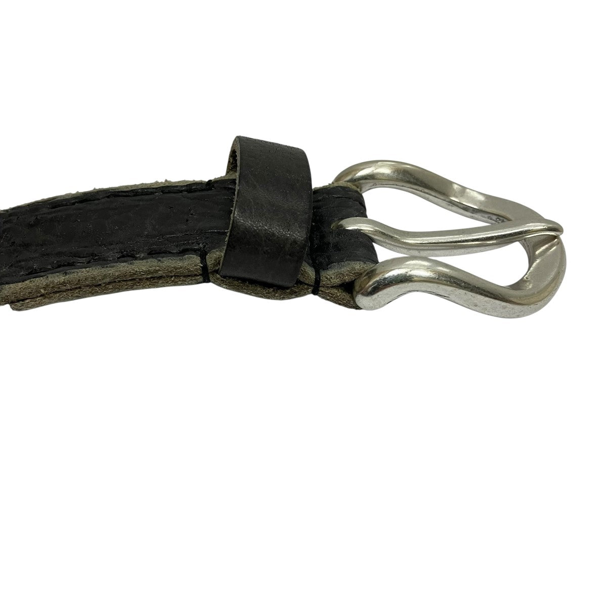 OUR LEGACY 3．5 CM BELT Soft Coal Torn BovineレザーベルトA4258BS 古着・中古-6枚目のアイテム画像