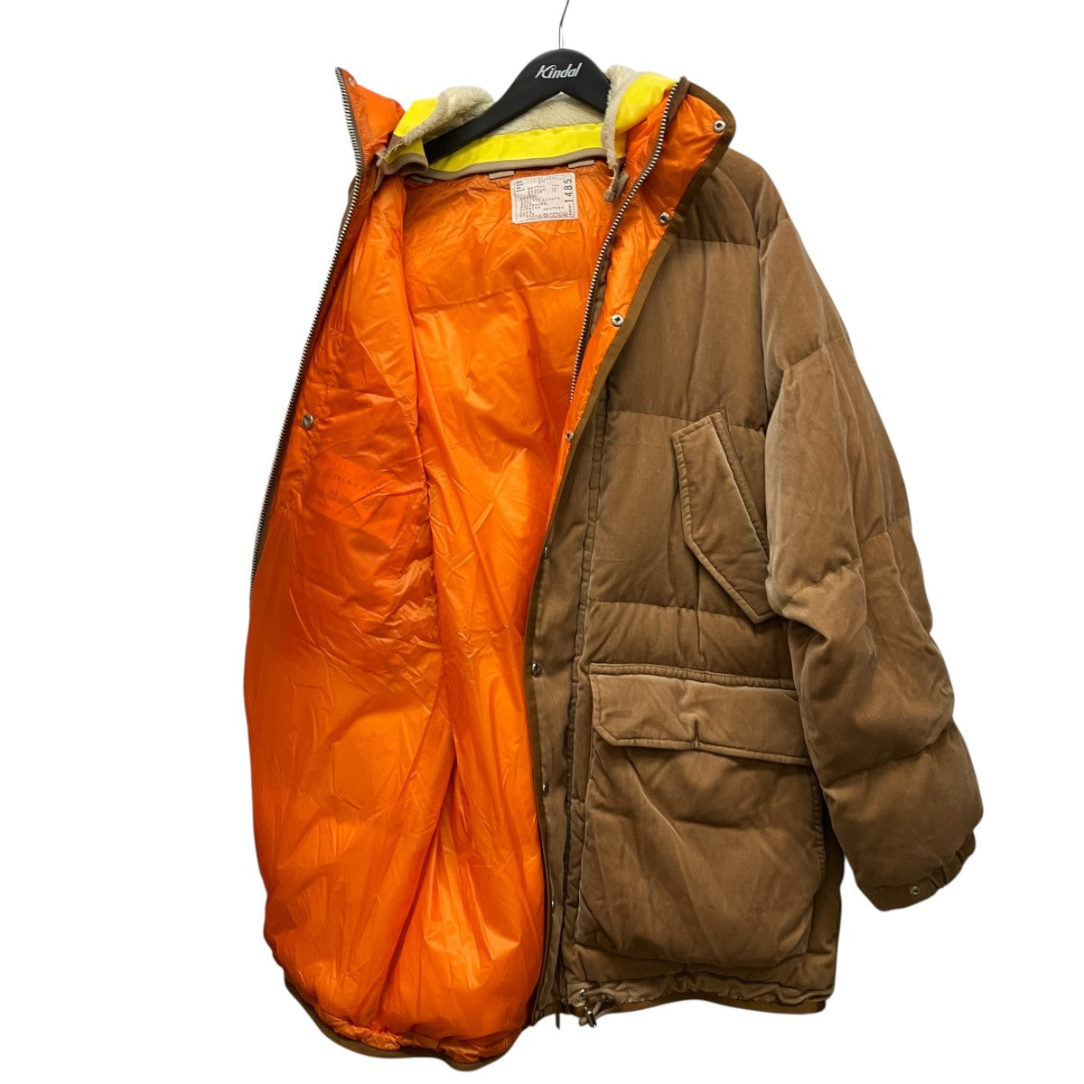 sacai レザー切替ベロアダウンコート17-01485M 古着・中古-3枚目のアイテム画像