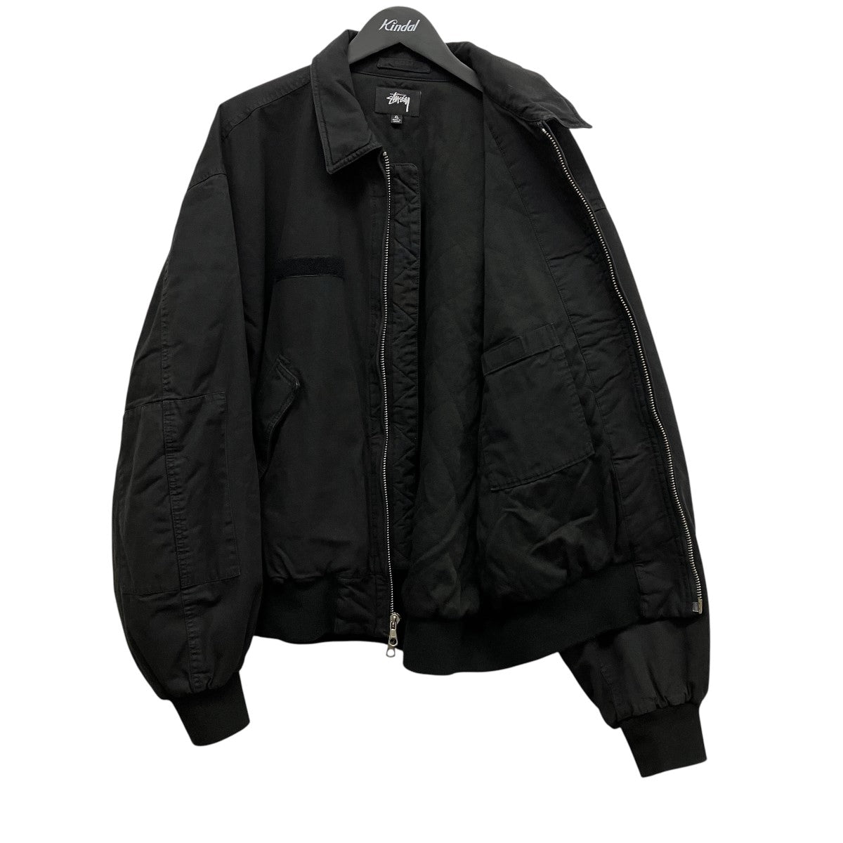 stussy FLIGHT BOMBERロゴワッペン中綿ブルゾン 古着・中古-5枚目のアイテム画像