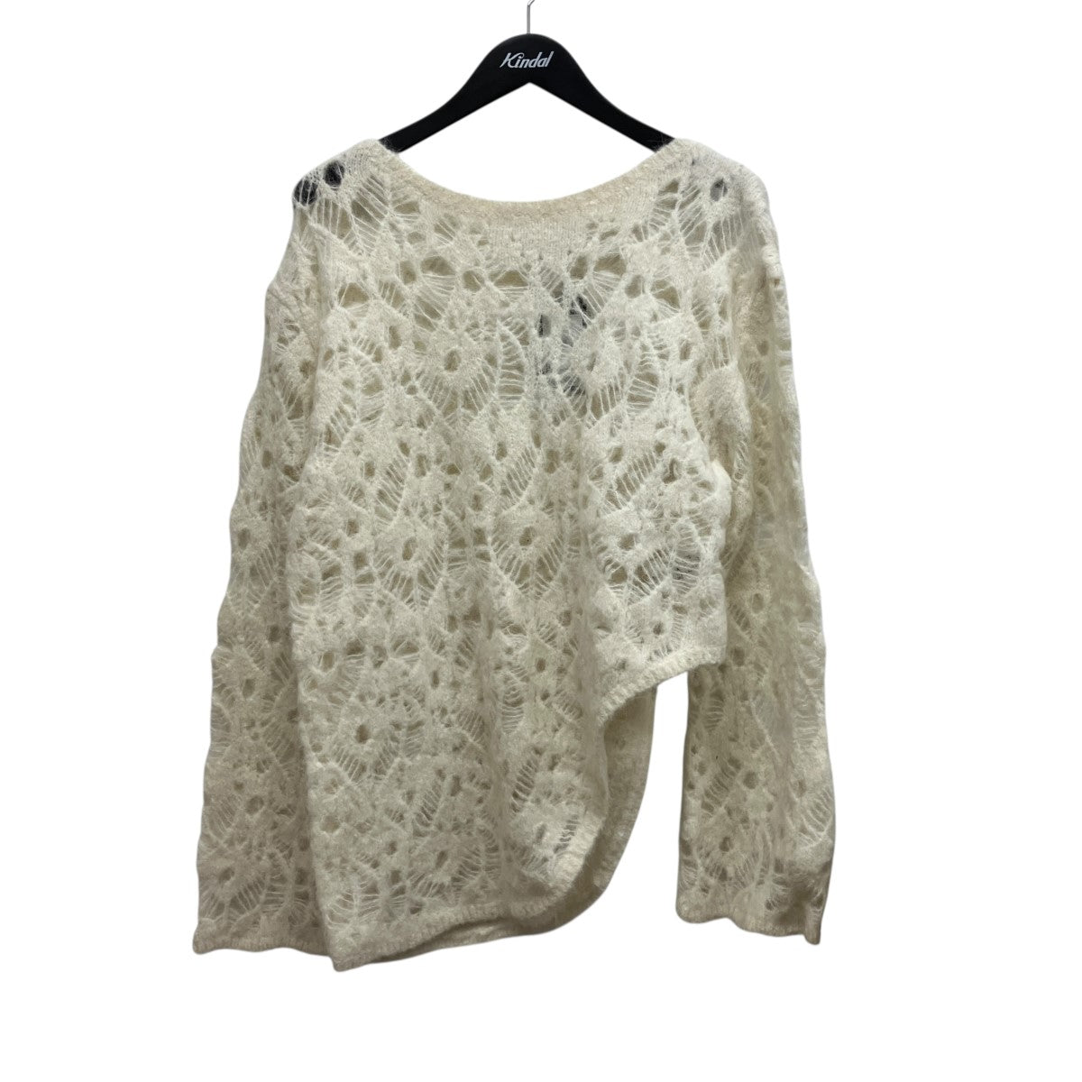 MOHAIR LACE FRILLED TOPアシンメトリーモヘアメッシュニットMLF25802