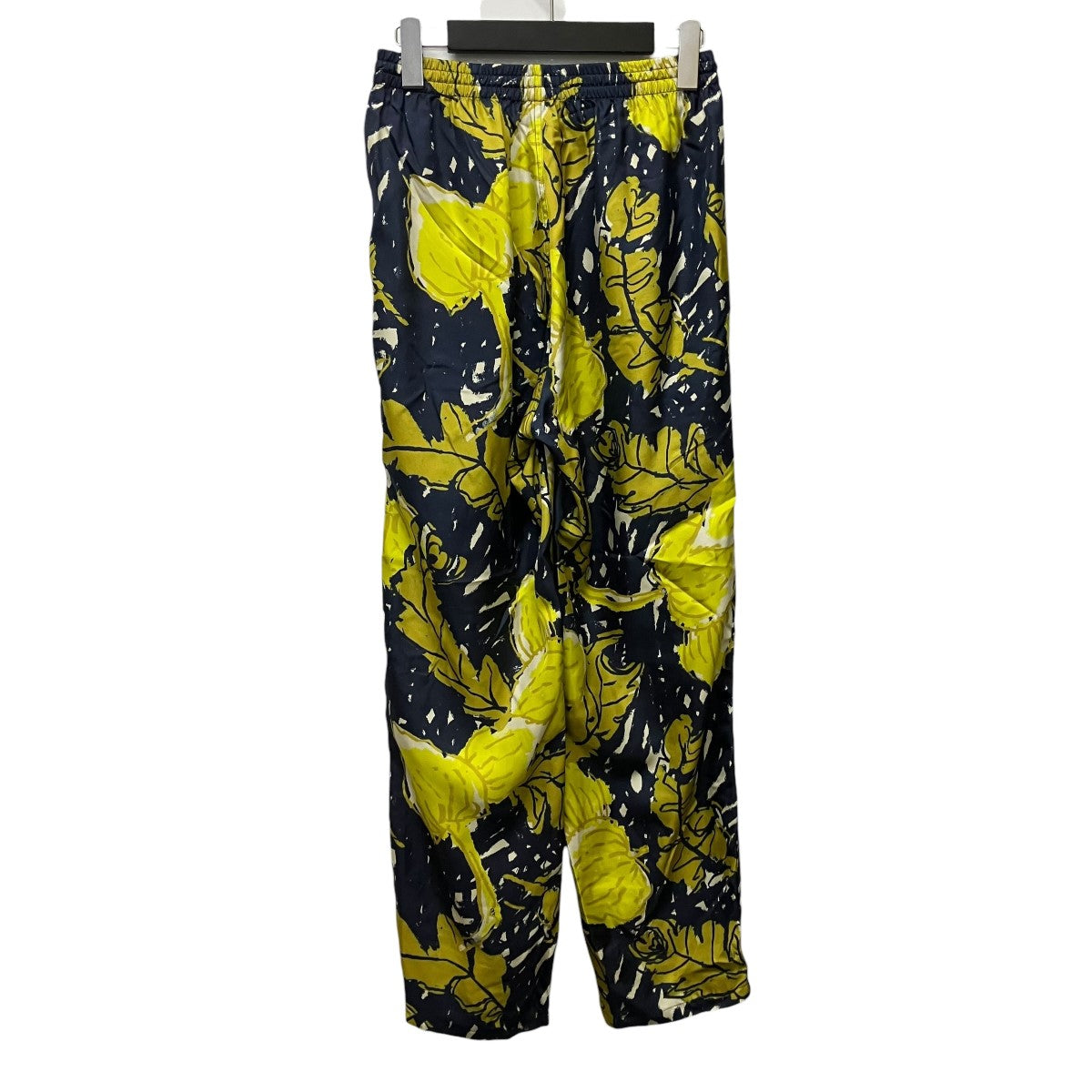 BANANATIME EASY PANT AUTUMN LEAVES NAVY YELLOW総柄シルクイージーパンツ200-133-26 古着・中古-2枚目のアイテム画像