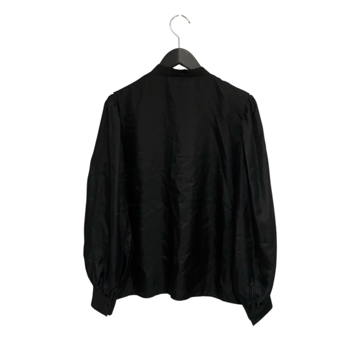 Silk shirt with jabot collar長袖シルクフリルブラウスSFPCM00514