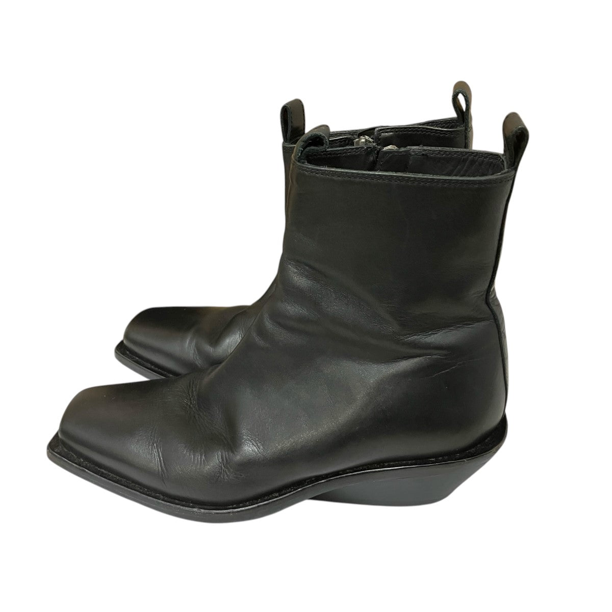 ANN DEMEULEMEESTER スクエアトゥジップブーツ 古着・中古-3枚目のアイテム画像