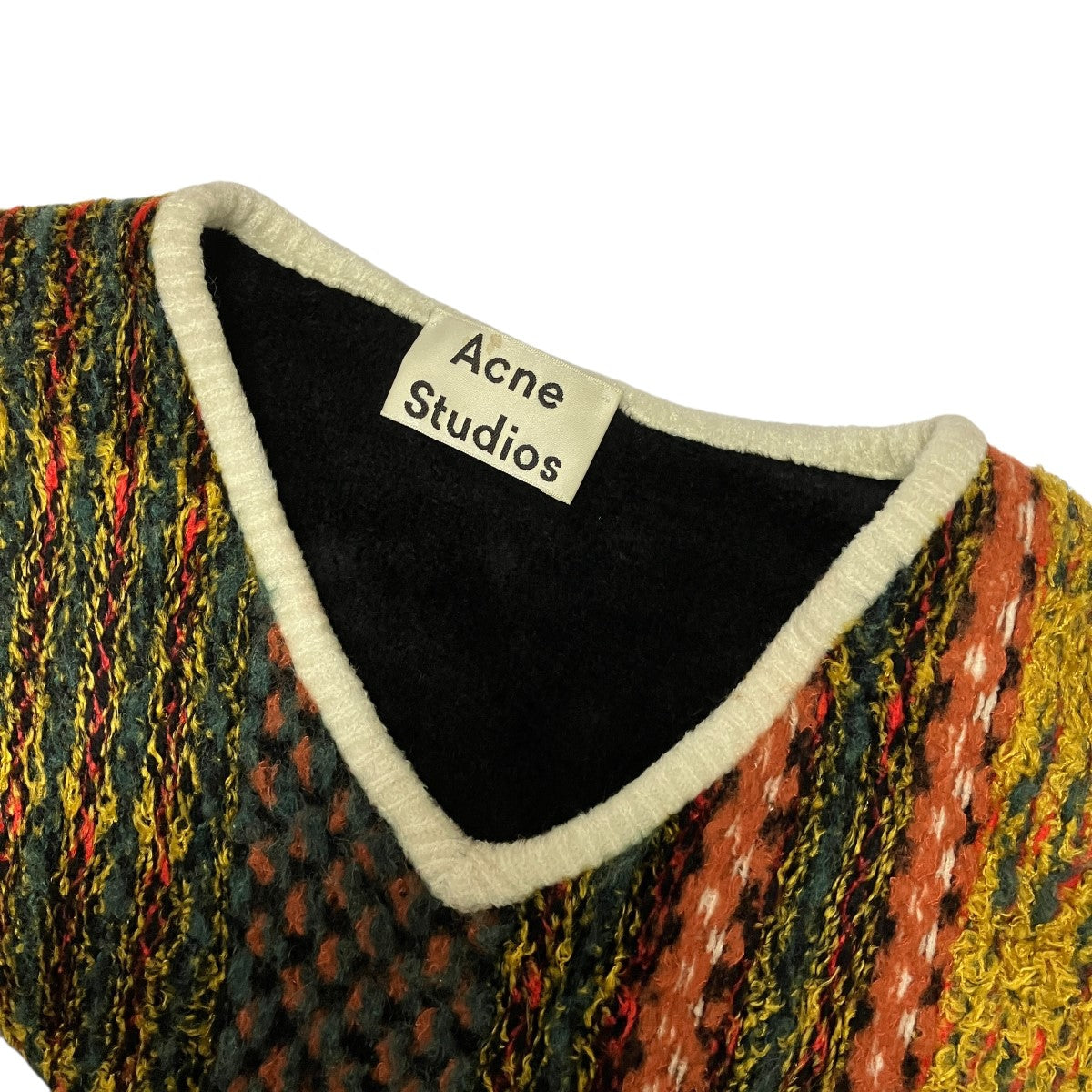 KINETIC V AW16総柄切替Vネックニット29D164-