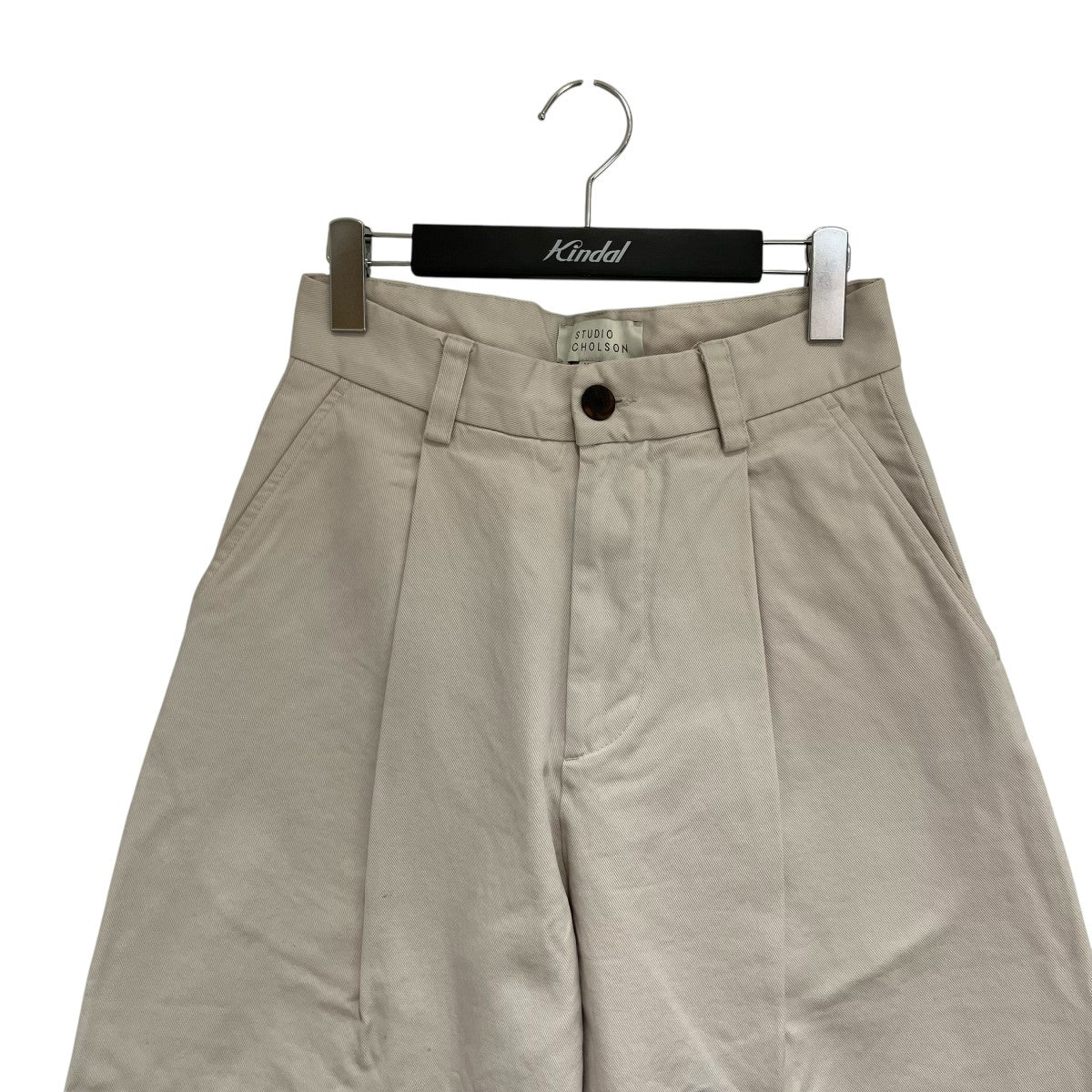 STUDIO NICHOLSON BRIDGES RAISED COTTON TWILLワイドテーパードタックパンツSNM-132 古着・中古-3枚目のアイテム画像