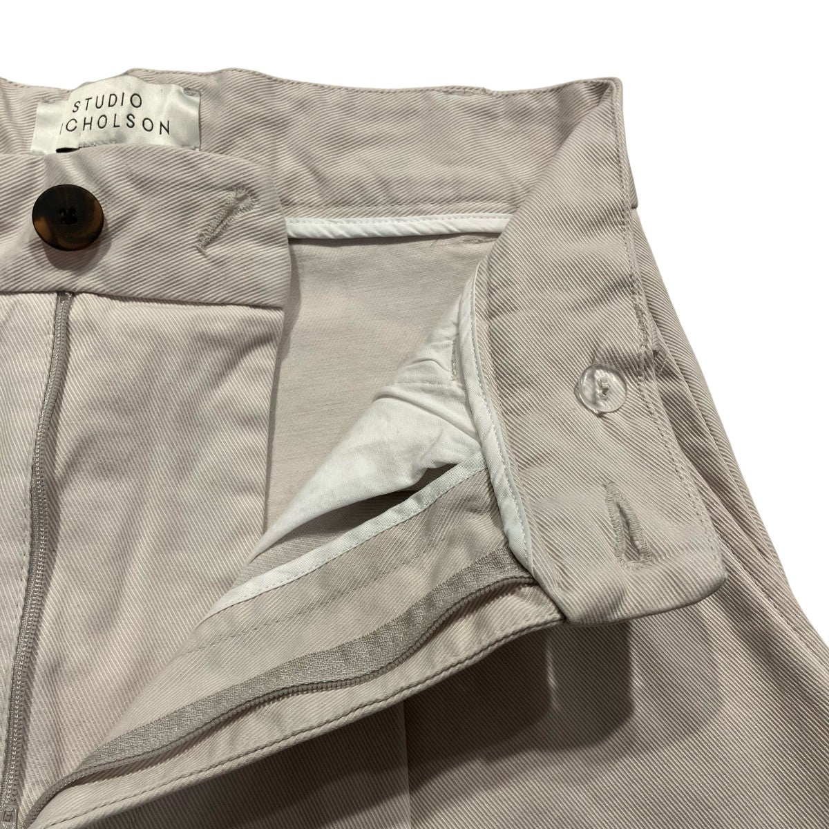 STUDIO NICHOLSON BRIDGES RAISED COTTON TWILLワイドテーパードタックパンツSNM-132 古着・中古-5枚目のアイテム画像