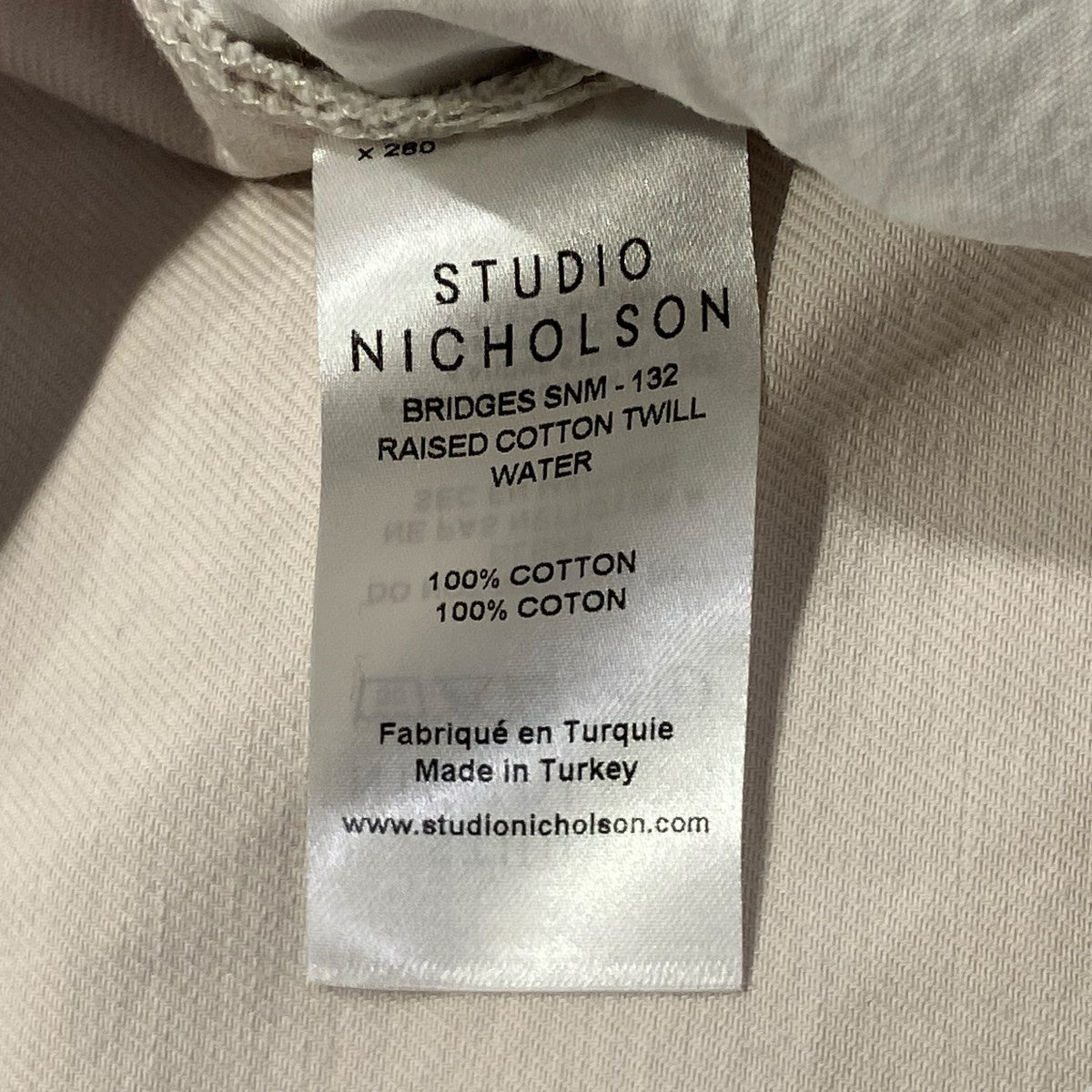 STUDIO NICHOLSON BRIDGES RAISED COTTON TWILLワイドテーパードタックパンツSNM-132 古着・中古-8枚目のアイテム画像