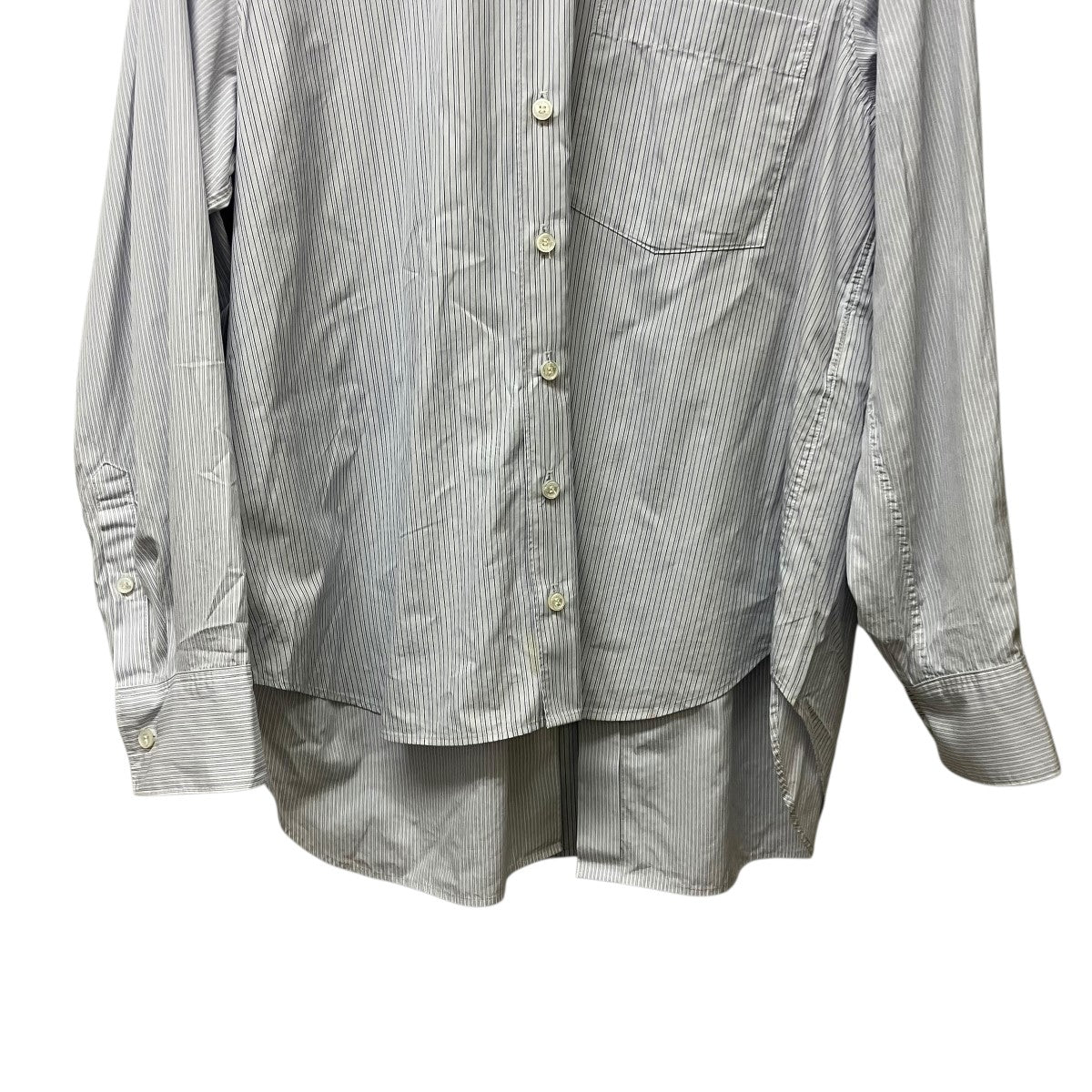 beautiful people 25AWdouble-front finx stripe shirtレイヤードストライプシャツ1545106003 古着・中古-4枚目のアイテム画像
