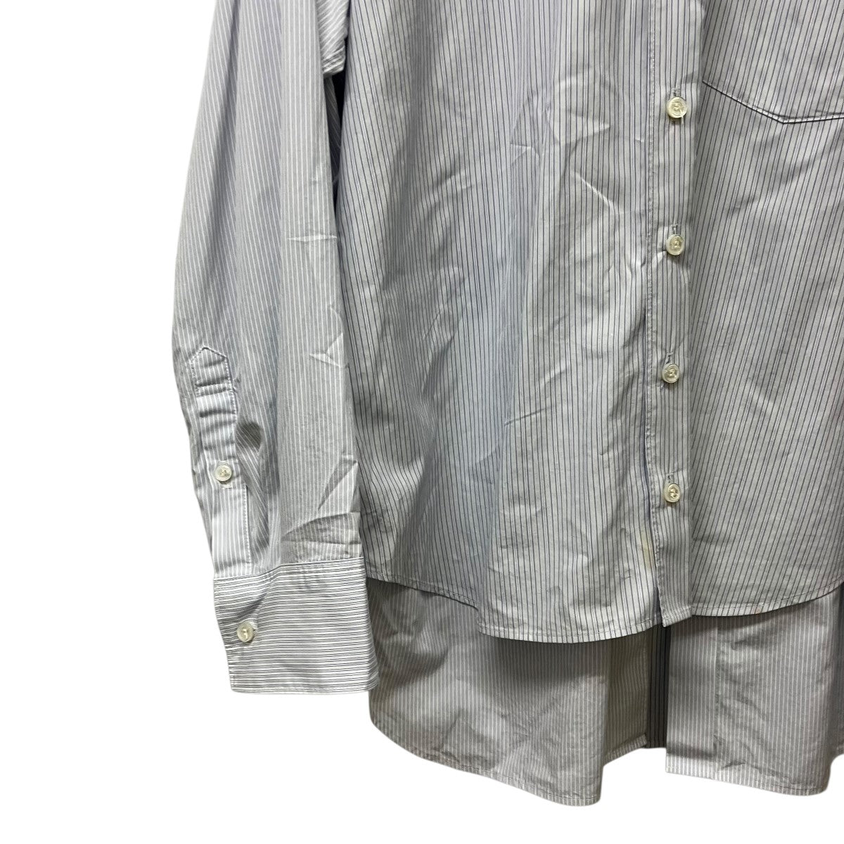 beautiful people 25AWdouble-front finx stripe shirtレイヤードストライプシャツ1545106003 古着・中古-5枚目のアイテム画像