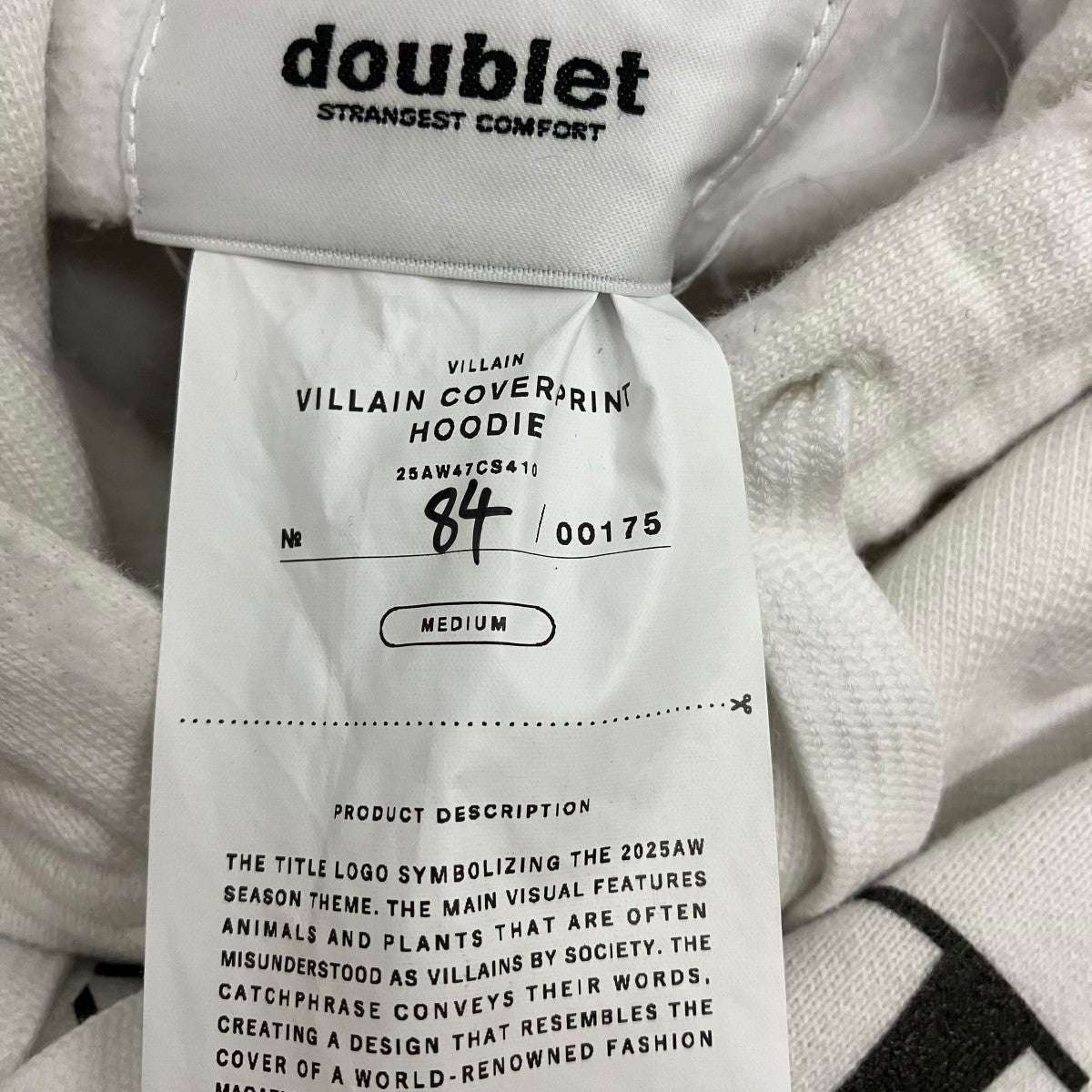 doublet 25AWVILLAIN COVER PRINT HOODIEプリントパーカー25AW47CS410 古着・中古-5枚目のアイテム画像