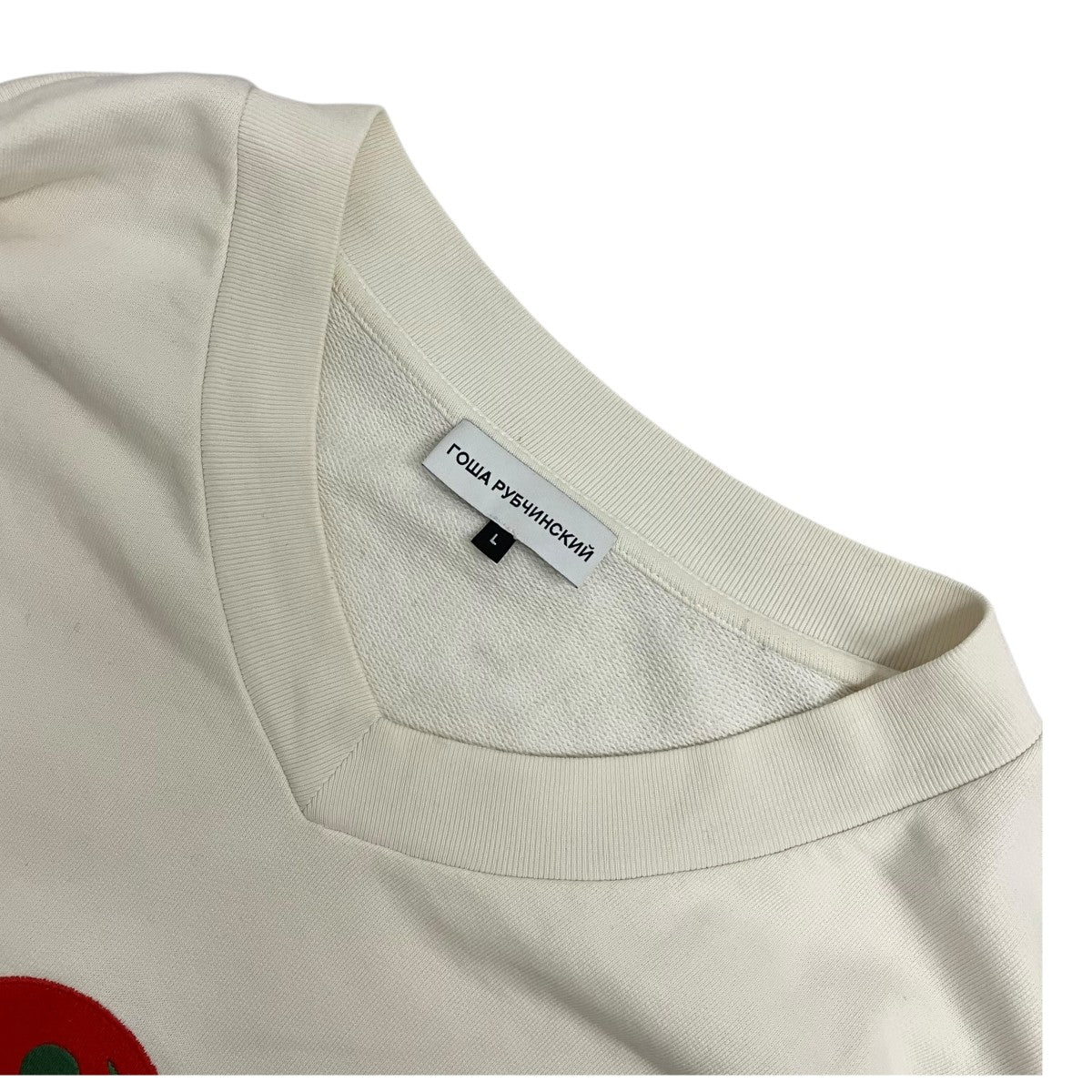 Gosha Rubchinskiy 陰陽ワッペン刺しゅうVネックスウェット 古着・中古-5枚目のアイテム画像