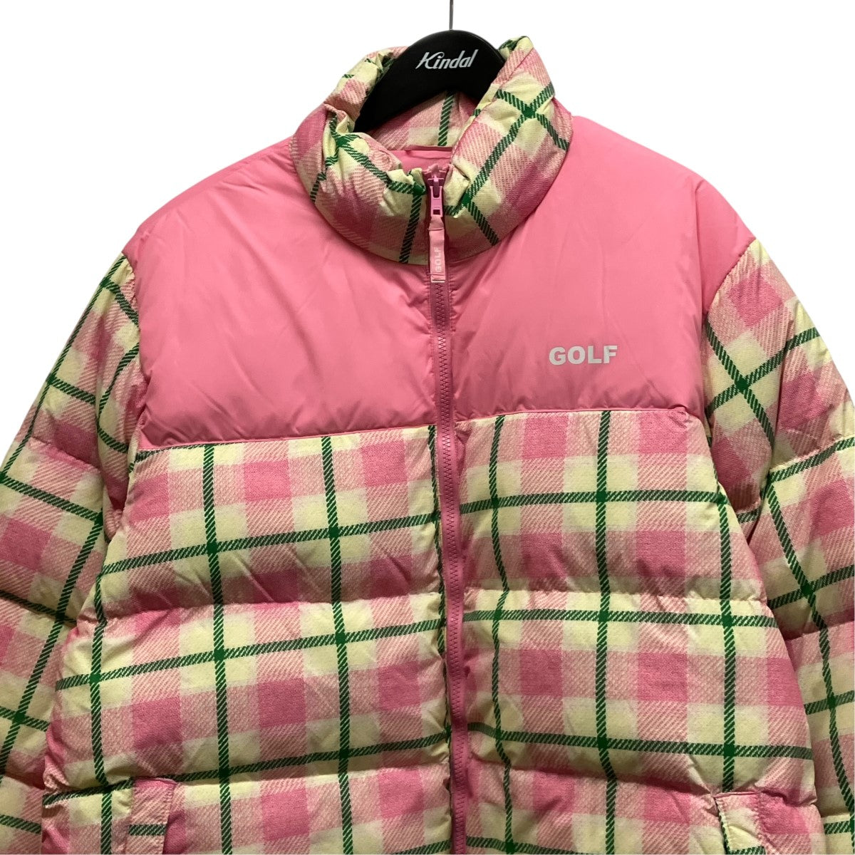 GOLF WANG チェックフーデットダウンジャケット 古着・中古-4枚目のアイテム画像