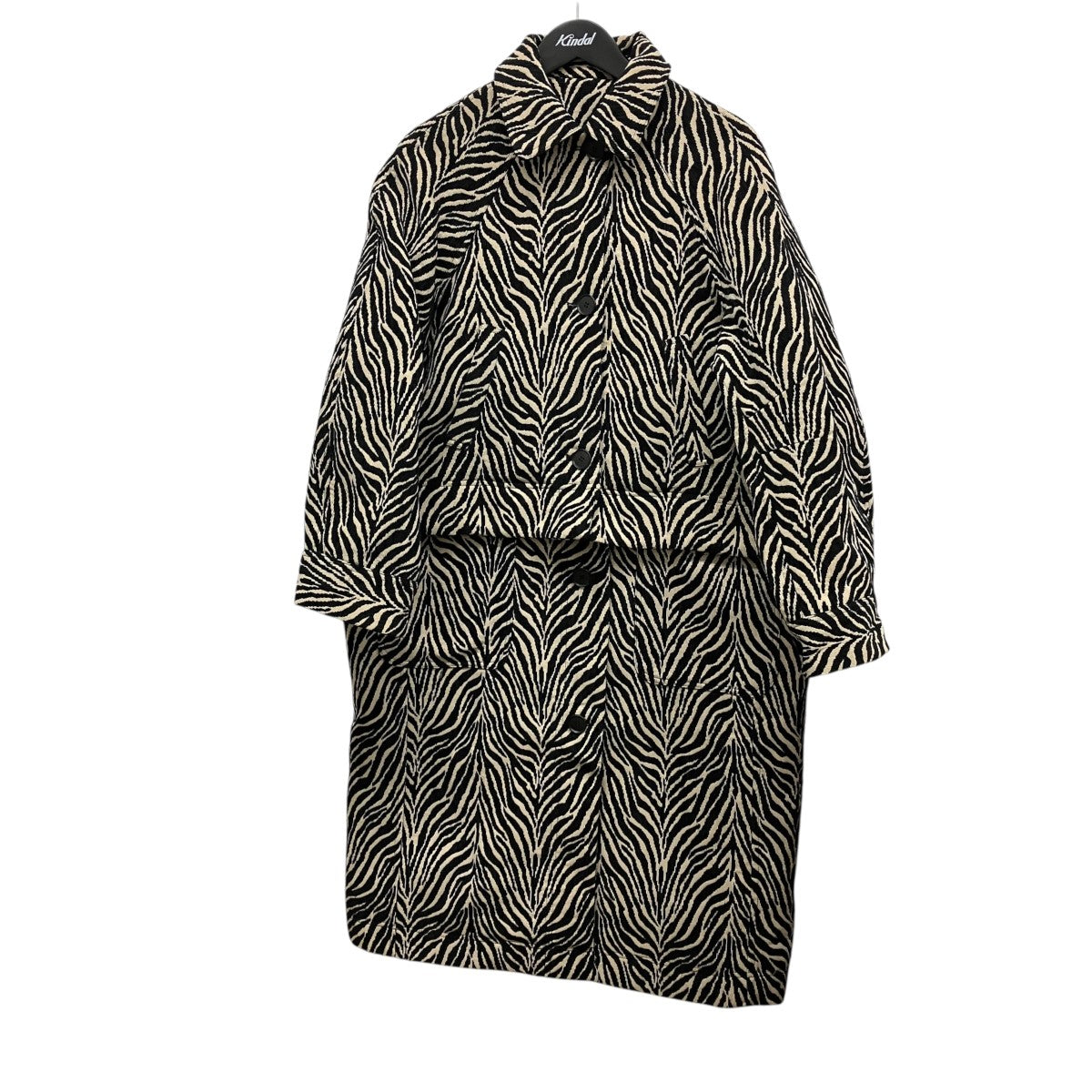 MAISON SPECIAL Multi Way Jacquard Soutien Collar Coatマルチウェイジャガードステンカラーコート21222165301 古着・中古-1枚目のアイテム画像
