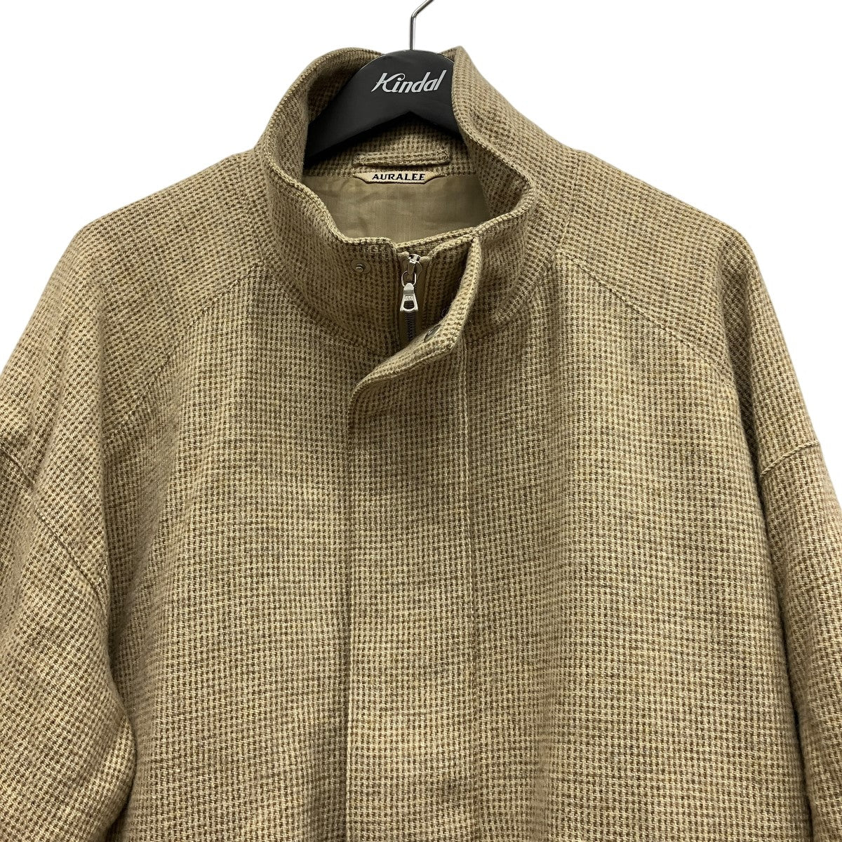 AURALEE 22AW「WOOL HAIRLINE LIGHT TWEED ZIP BLOUSON」ウールチェックブルゾン 古着・中古-3枚目のアイテム画像