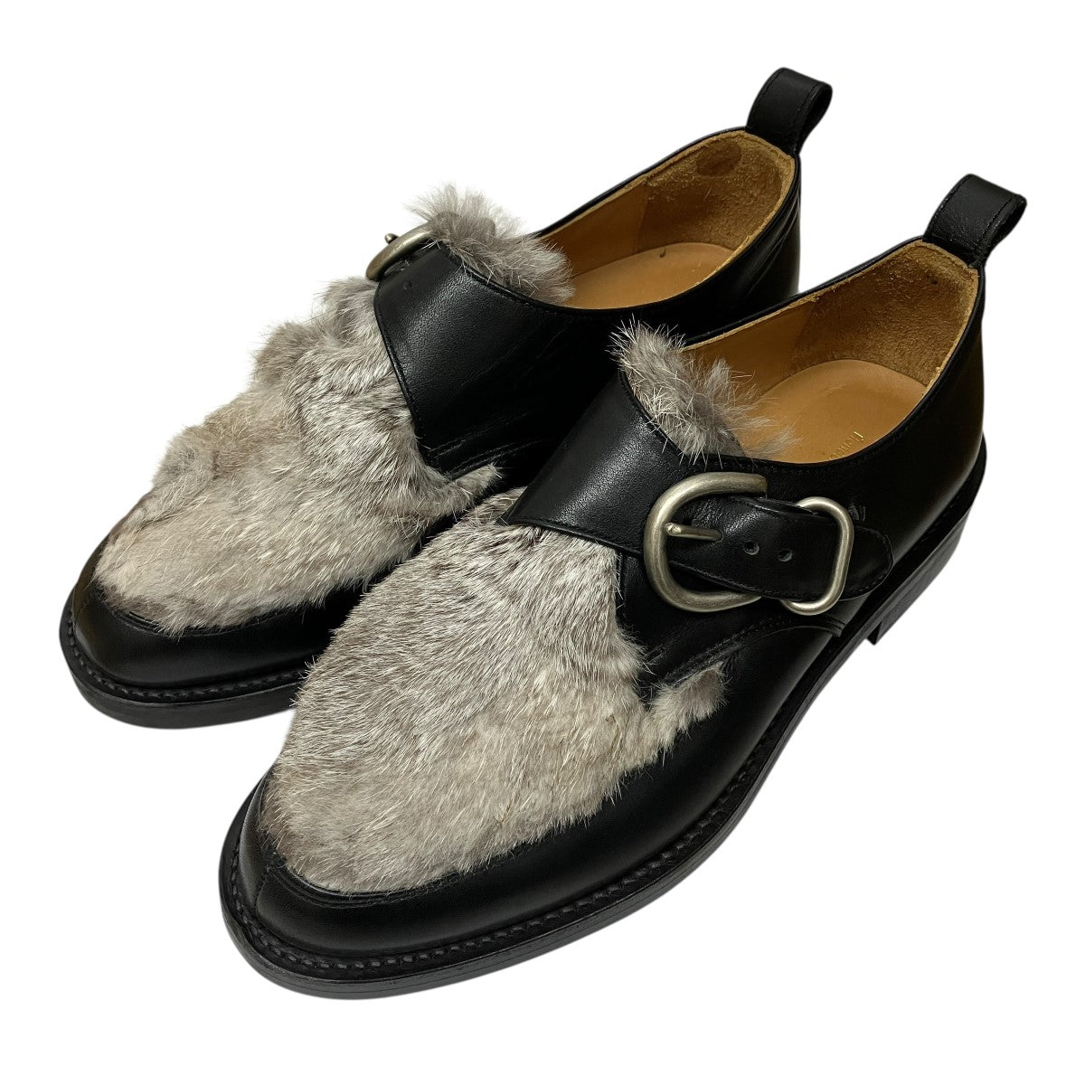 Hender Scheme ラビットファーシングルモンクレザーシューズ 古着・中古-1枚目のアイテム画像