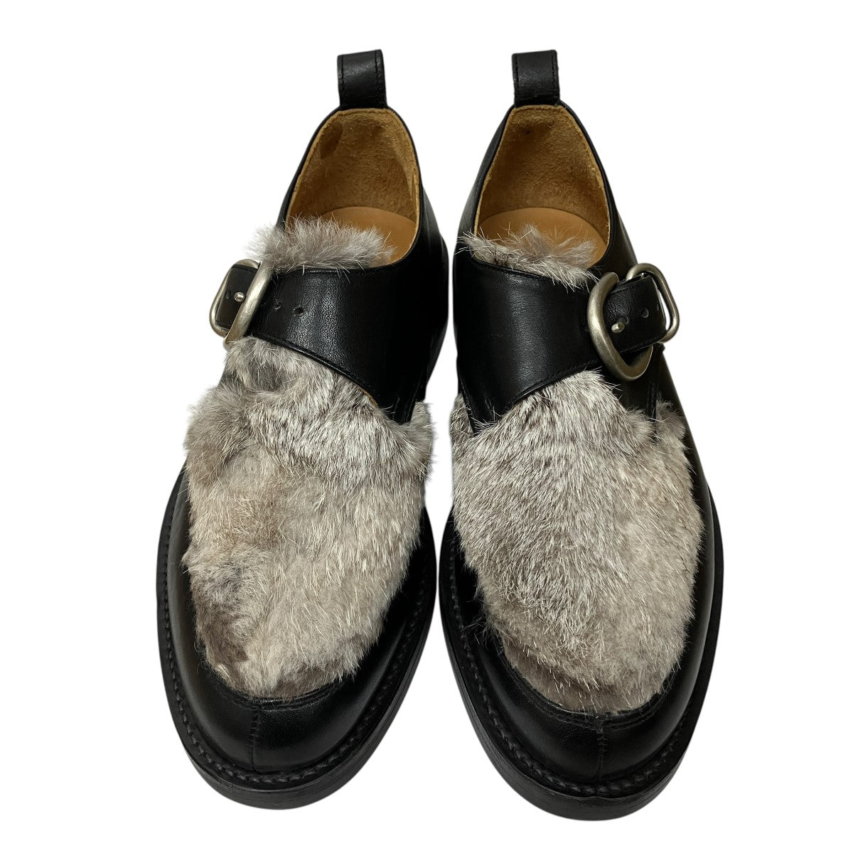 Hender Scheme ラビットファーシングルモンクレザーシューズ 古着・中古-2枚目のアイテム画像