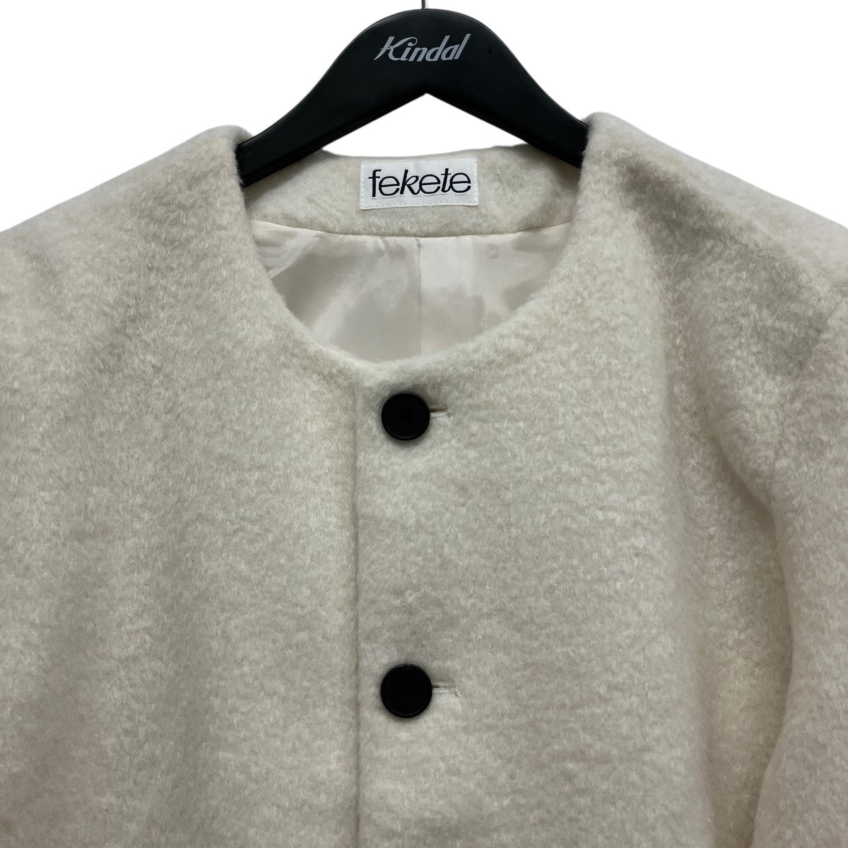no collar wool shaggy jacketノーカラーウールジャケット105254-124-011